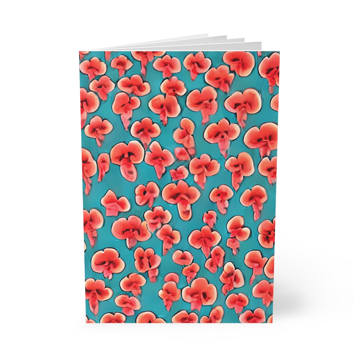 Coral & Teal Abstract Floral A5 Notebook