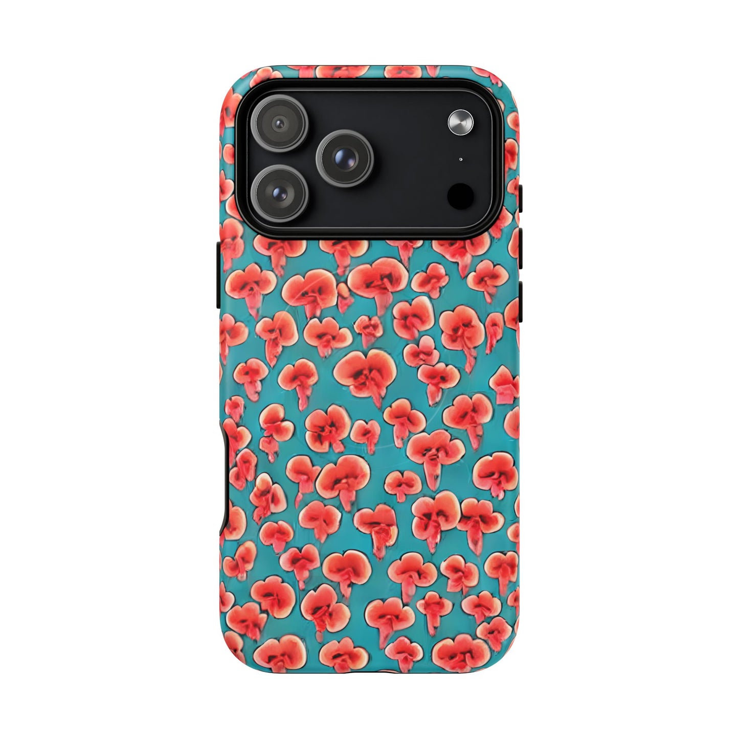 Coral & Teal Abstract Floral Tough Magnetic Case