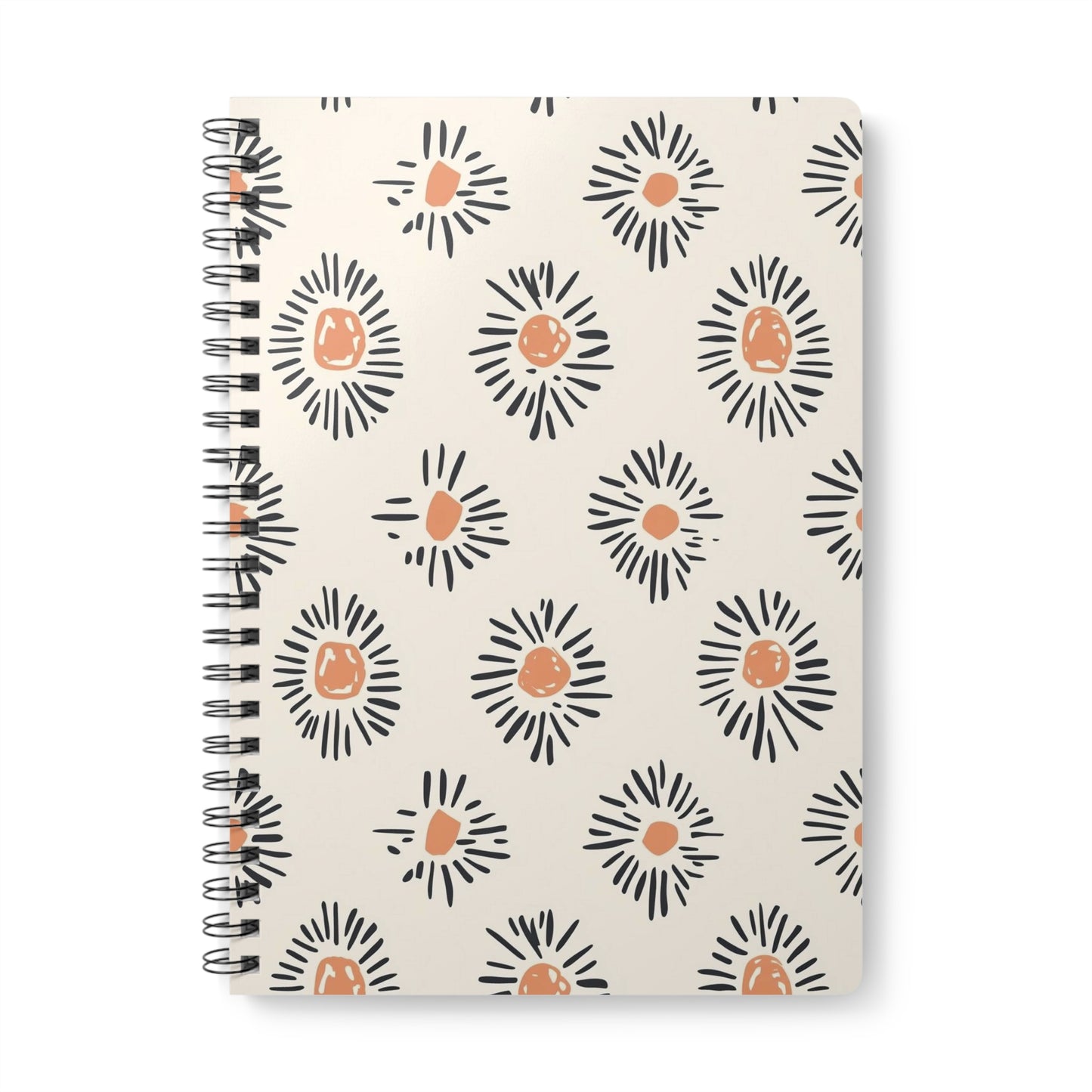 Sunburst Diary Floral Wirobound Notebook A5