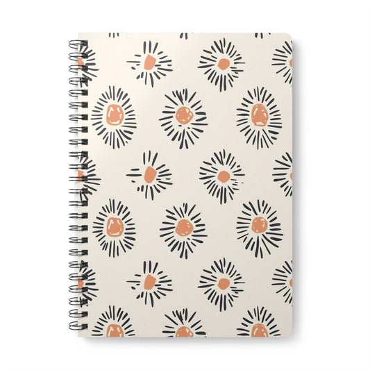 Sunburst Diary Floral Wirobound Notebook A5