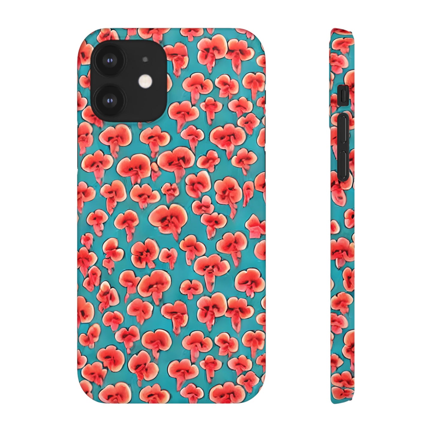 Coral & Teal Abstract Floral Snap Case
