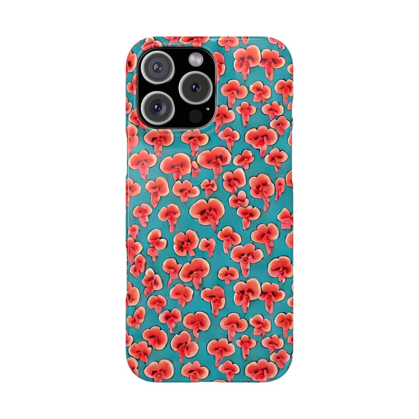 Coral & Teal Abstract Floral Snap Case