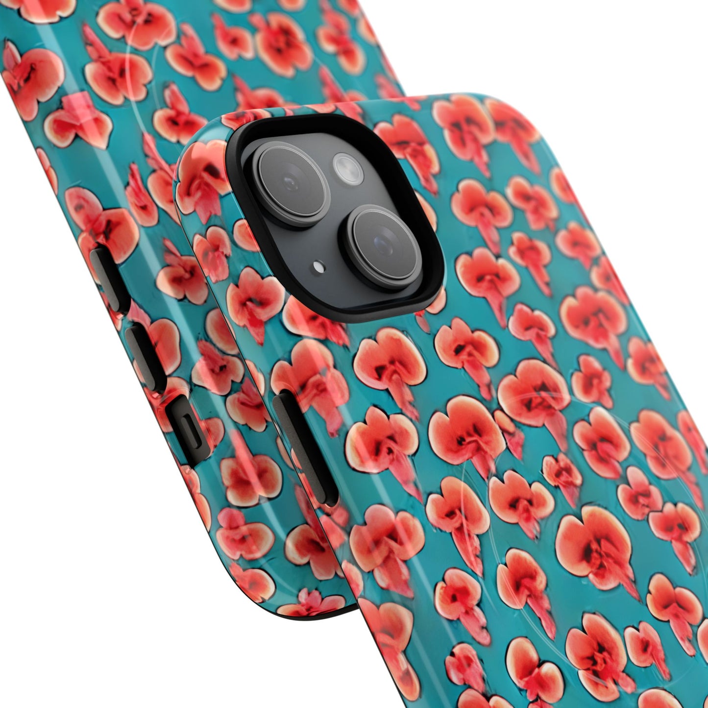 Coral & Teal Abstract Floral Tough Magnetic Case