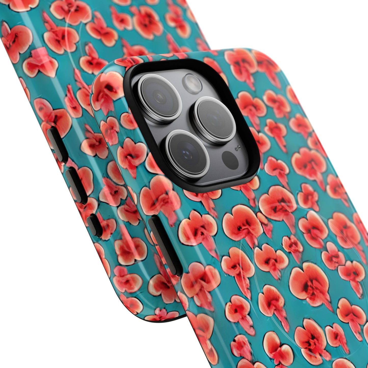Coral & Teal Abstract Floral Tough Magnetic Case