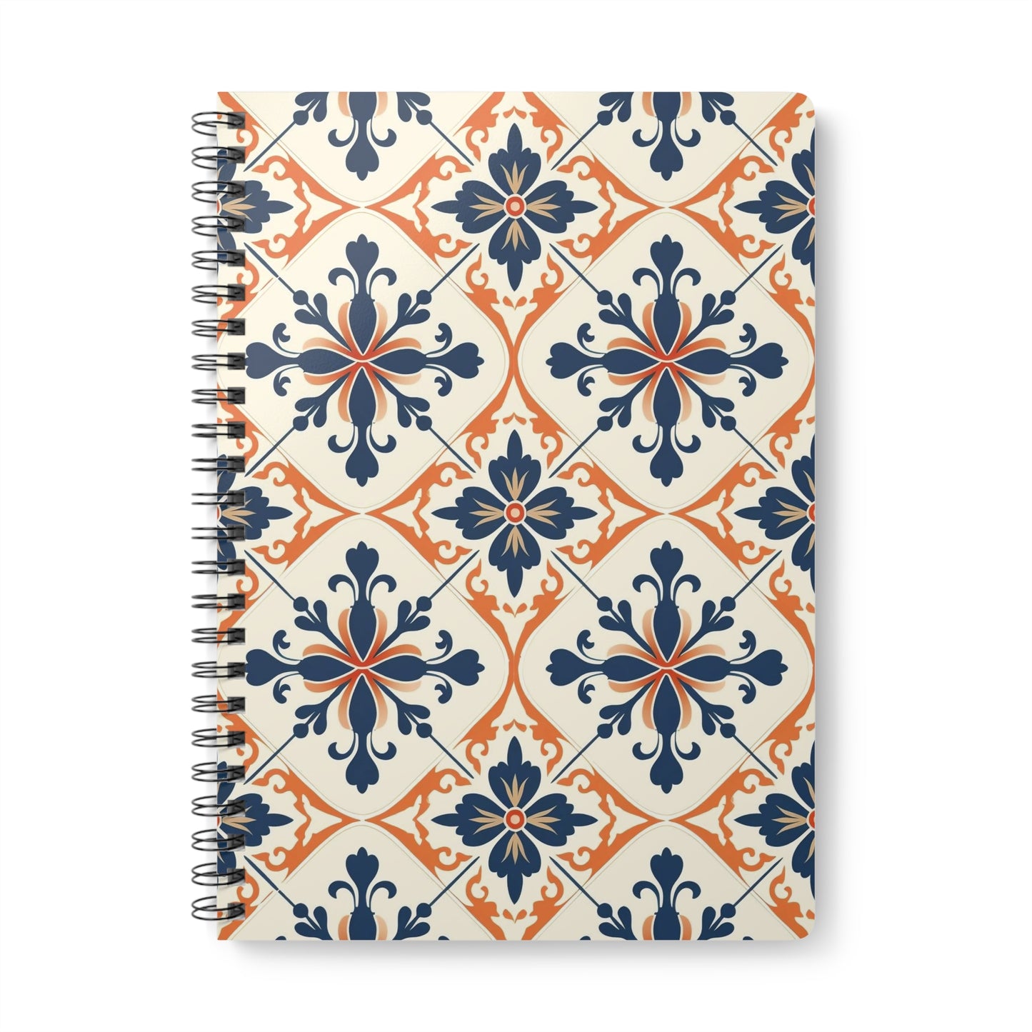 Tile Design Wirobound Notebook, A5 Spiral Journal