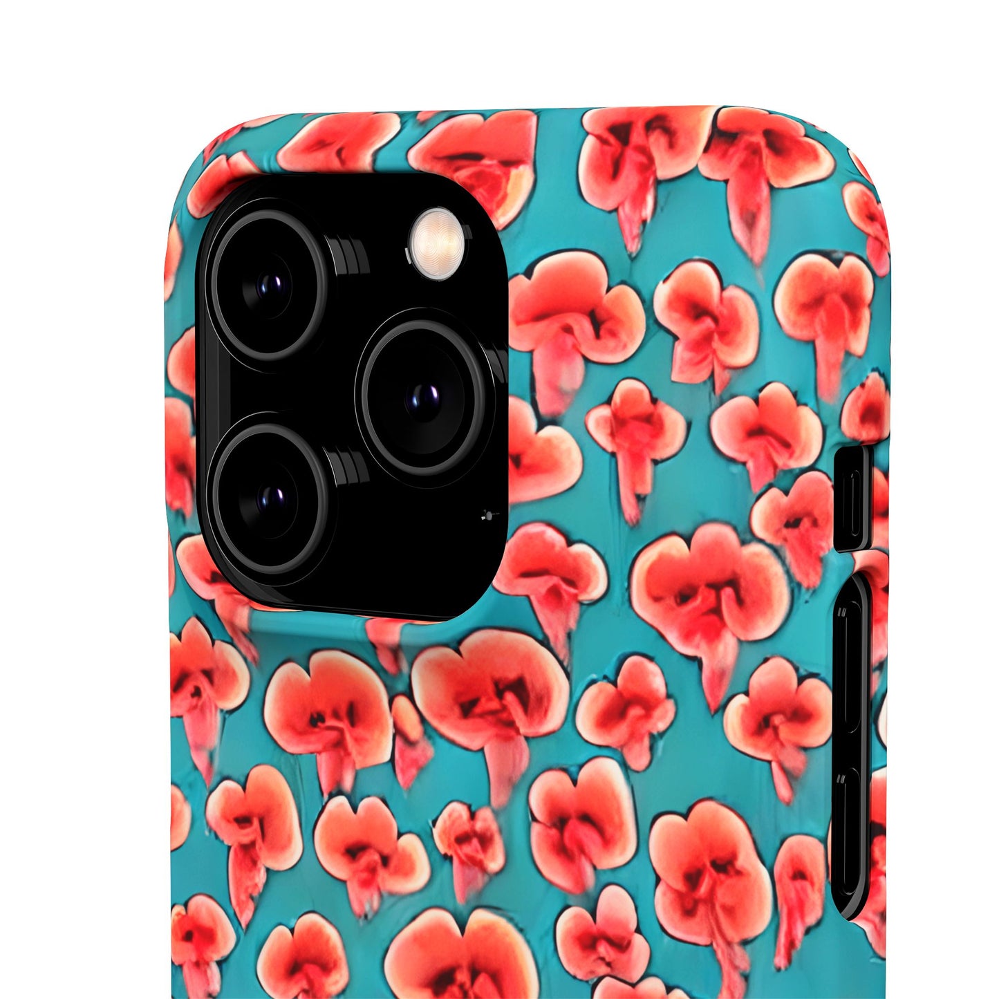 Coral & Teal Abstract Floral Snap Case