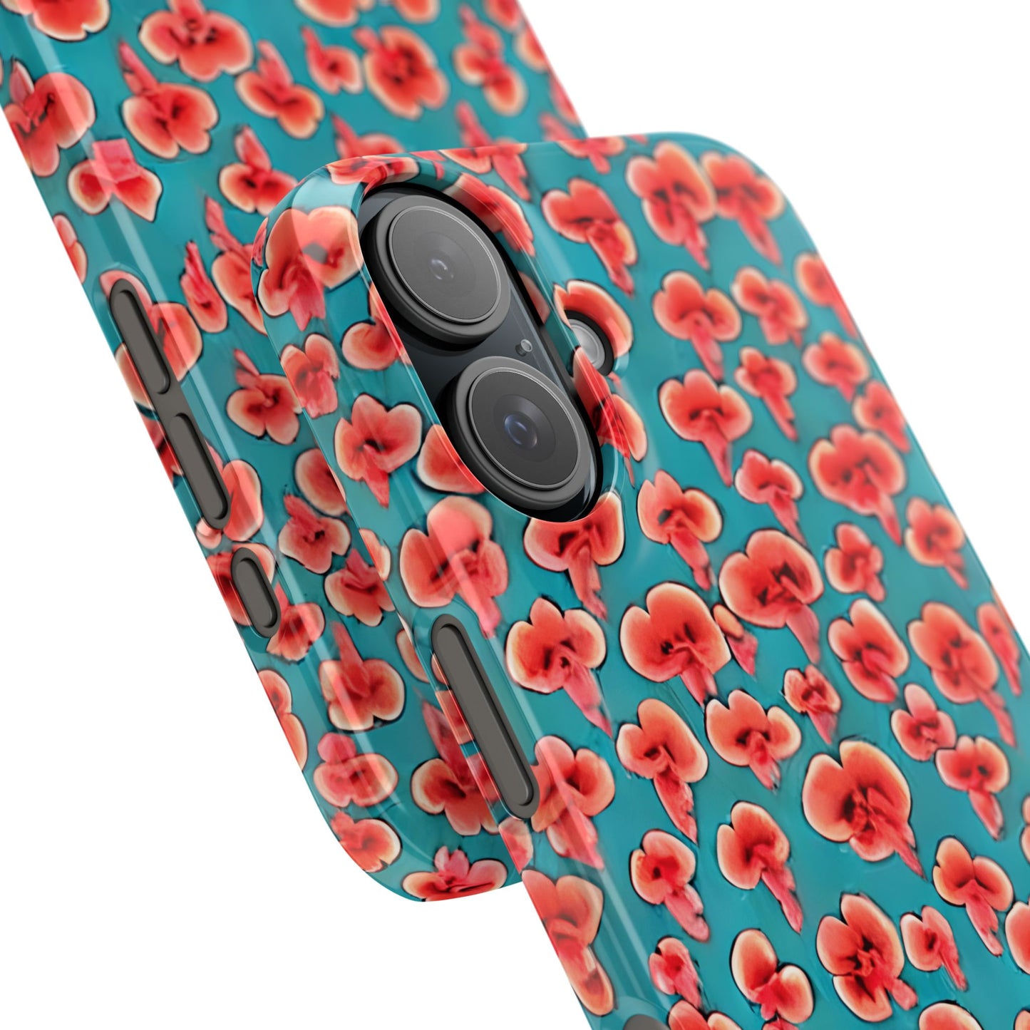 Coral & Teal Abstract Floral Snap Case
