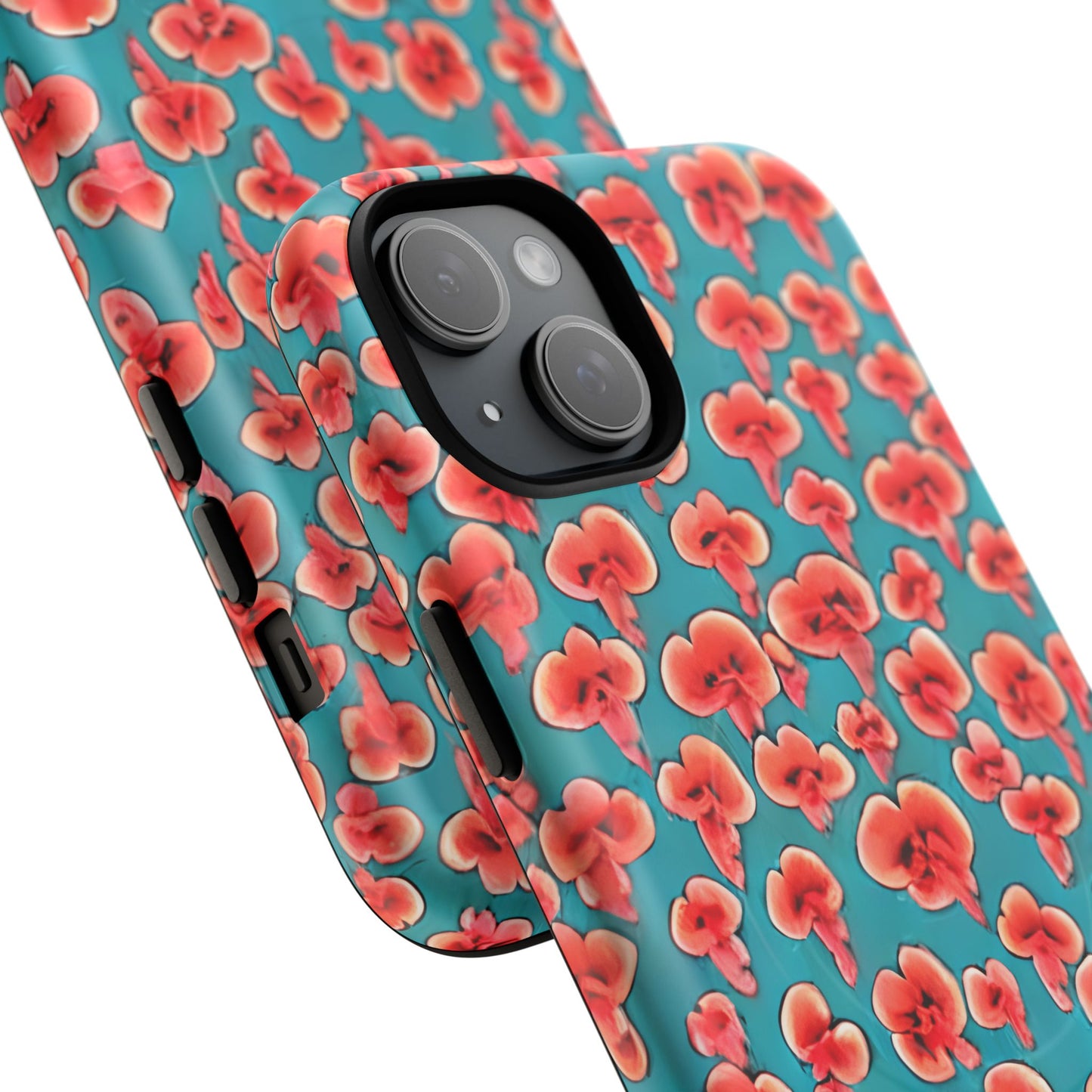 Coral & Teal Abstract Floral Tough Magnetic Case