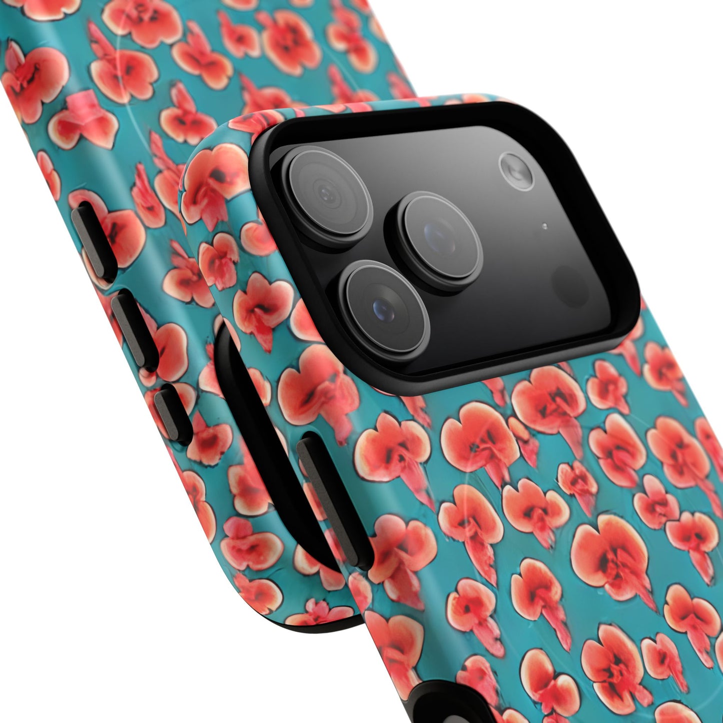 Coral & Teal Abstract Floral Tough Magnetic Case