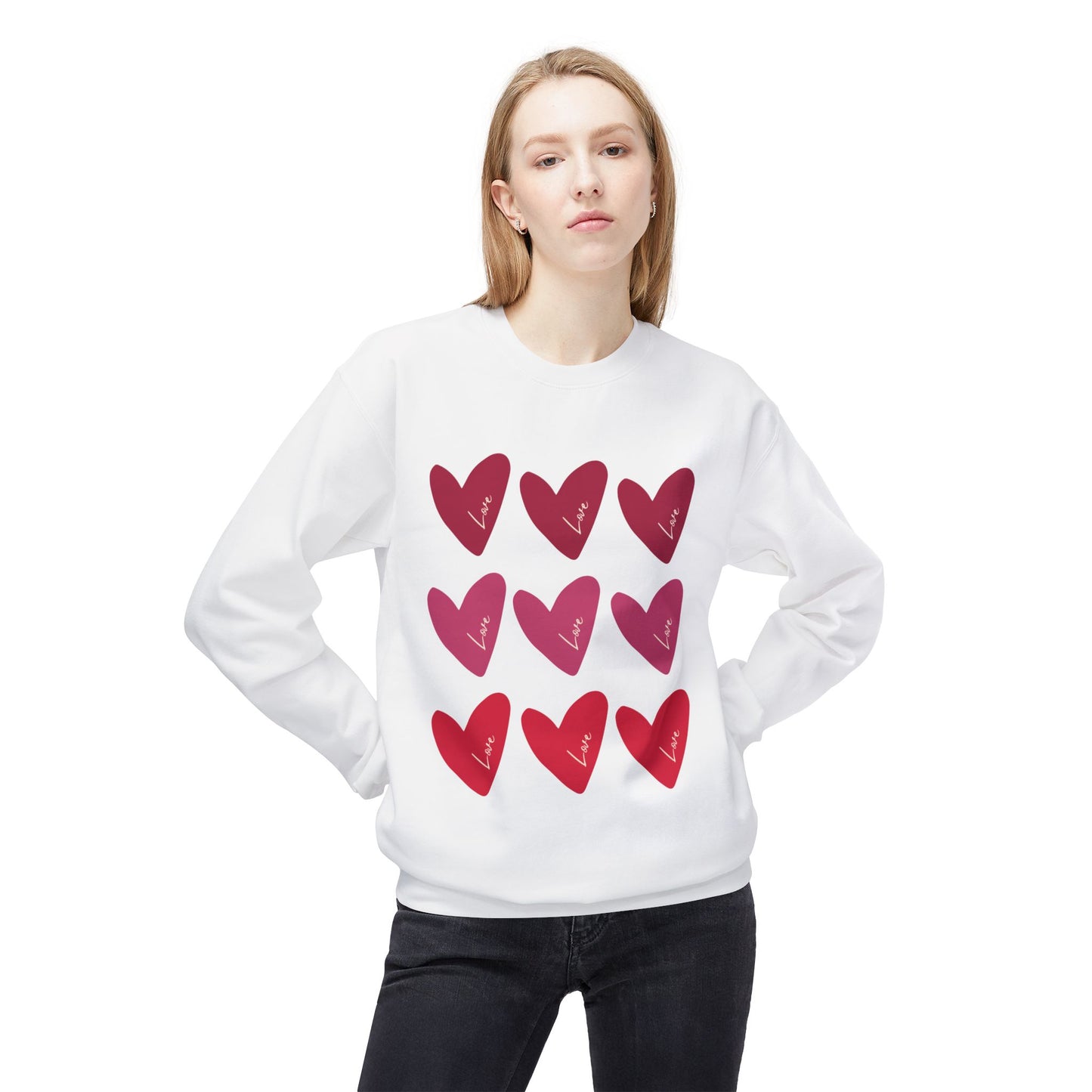 Endless Hearts Fleece Crewneck Sweatshirt