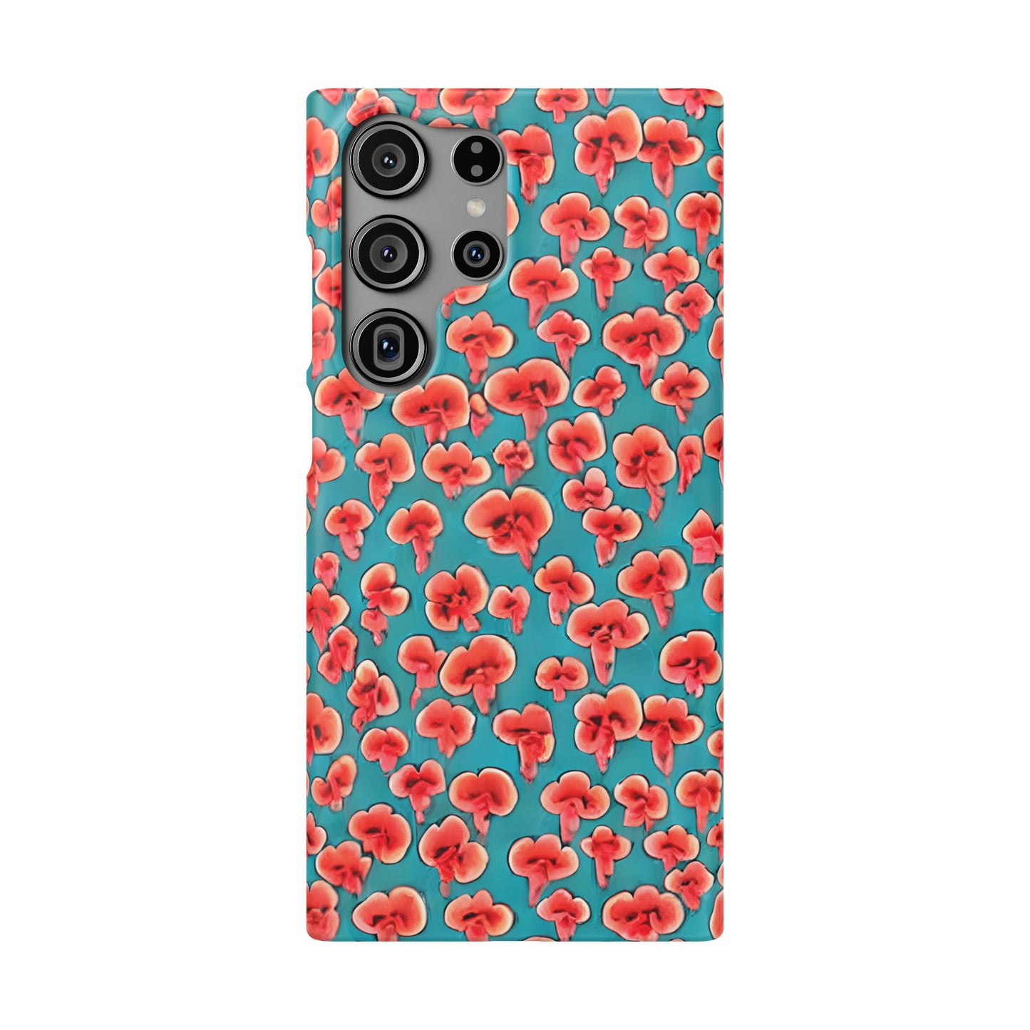 Coral & Teal Abstract Floral Snap Case