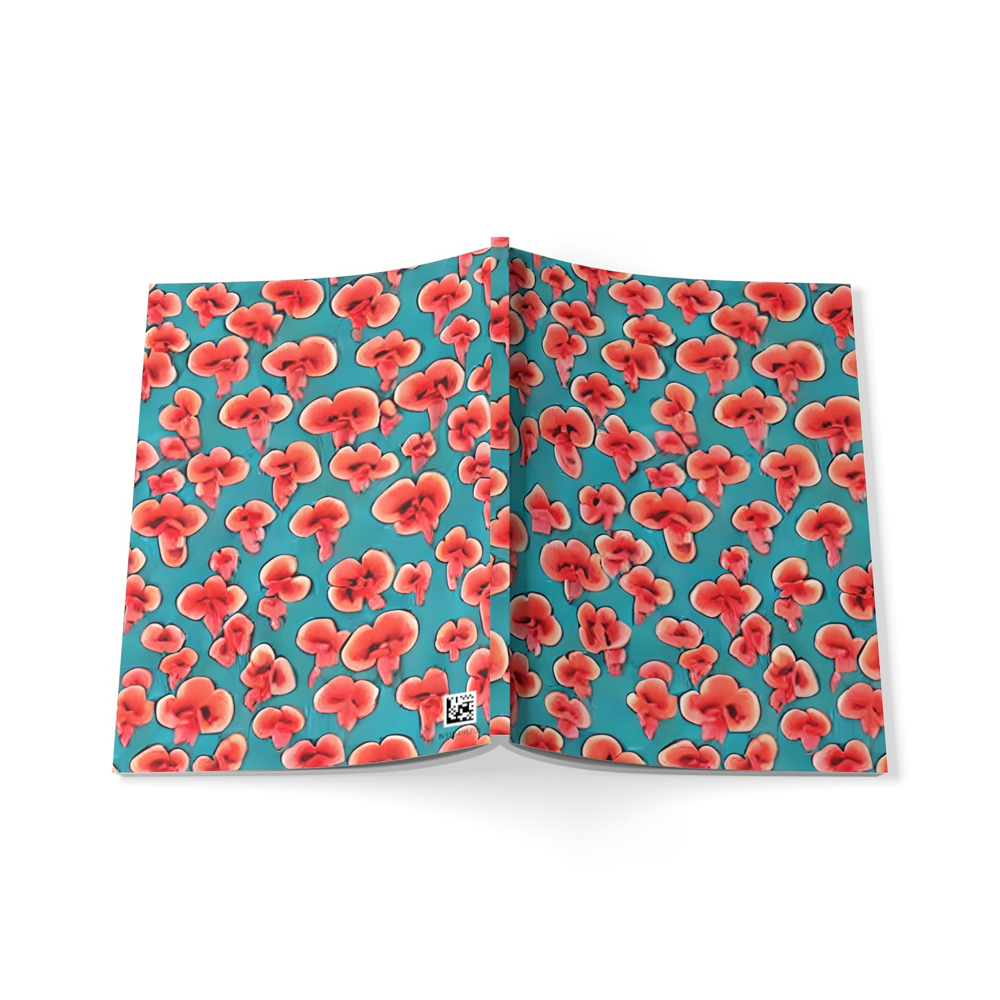 Coral & Teal Abstract Floral A5 Notebook