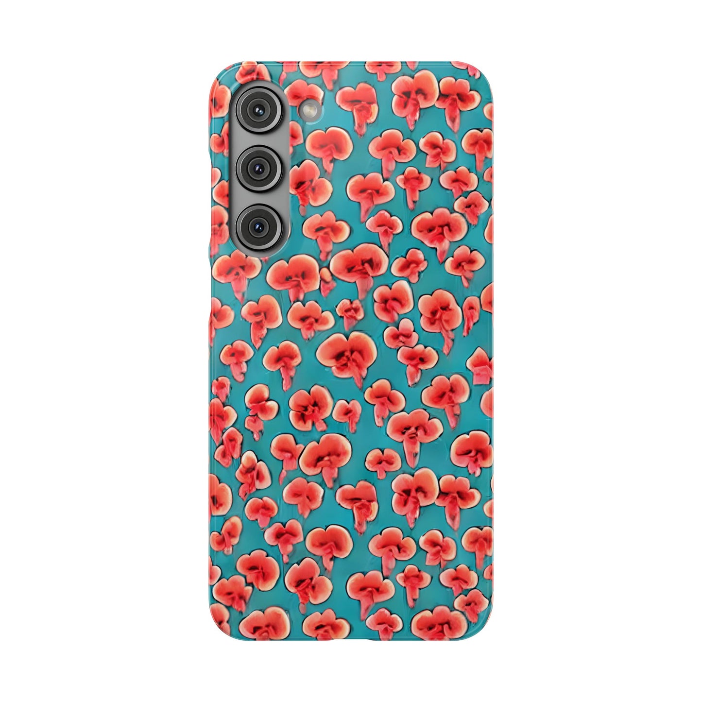 Coral & Teal Abstract Floral Snap Case