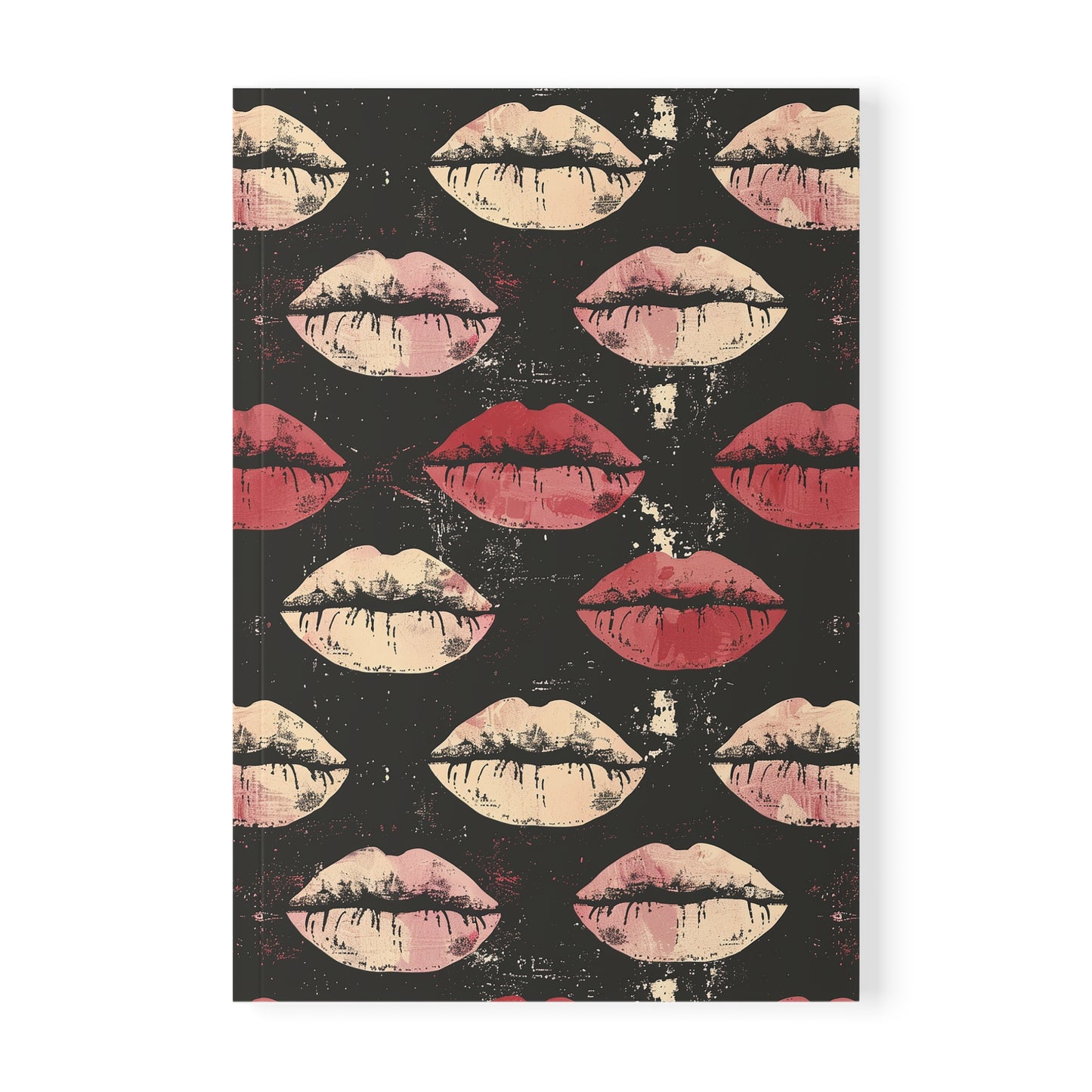 Midnight Pout - Chic Lip Print Notebook A5