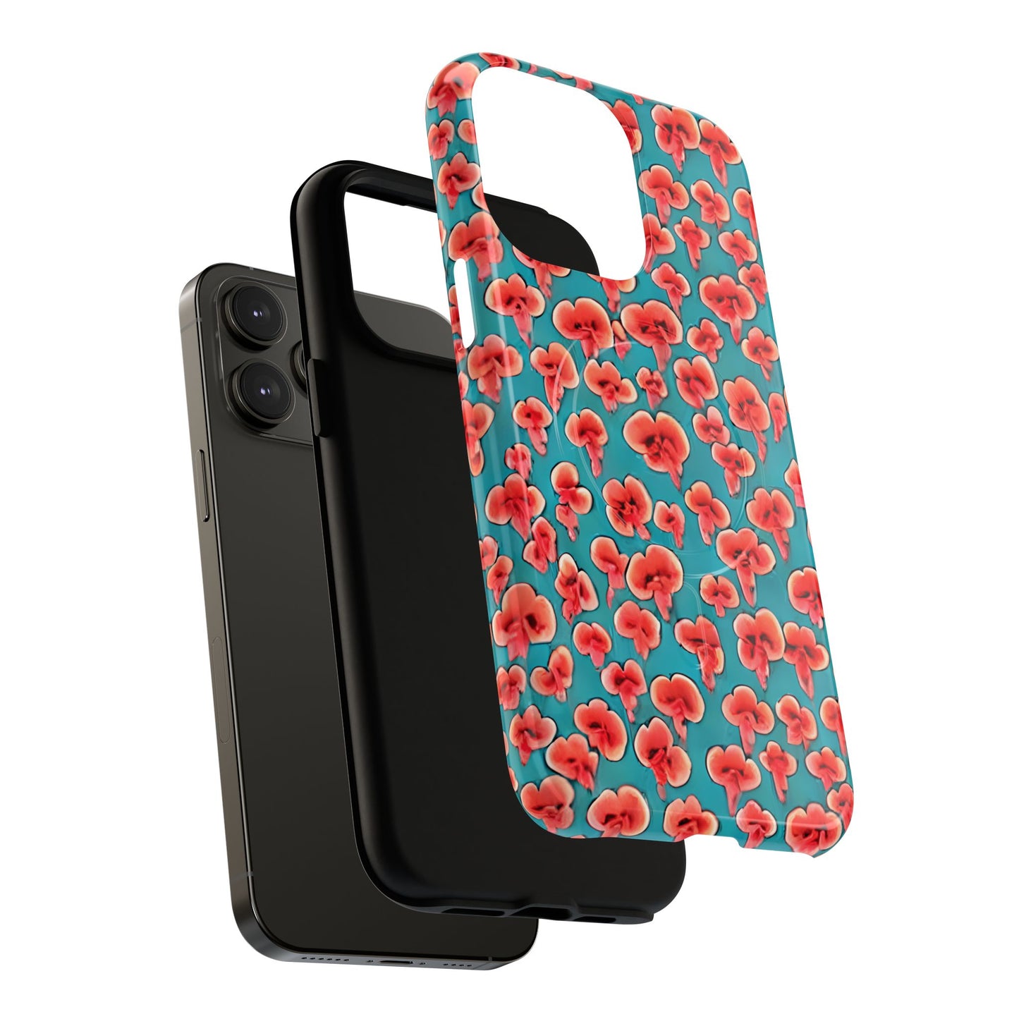 Coral & Teal Abstract Floral Tough Magnetic Case