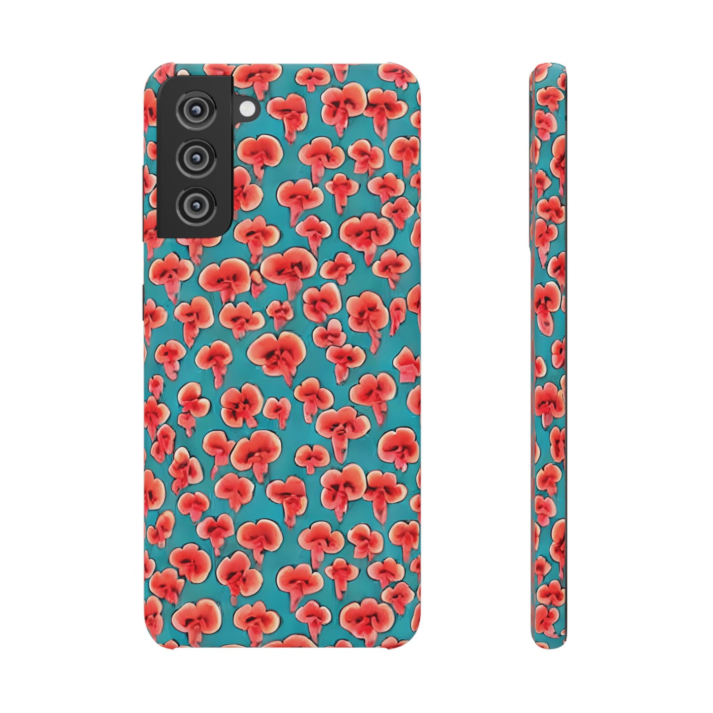 Coral & Teal Abstract Floral Snap Case