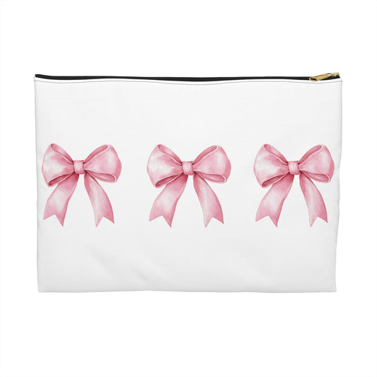Bridal Accessory Pouch - Team Bride with Pink Bows
