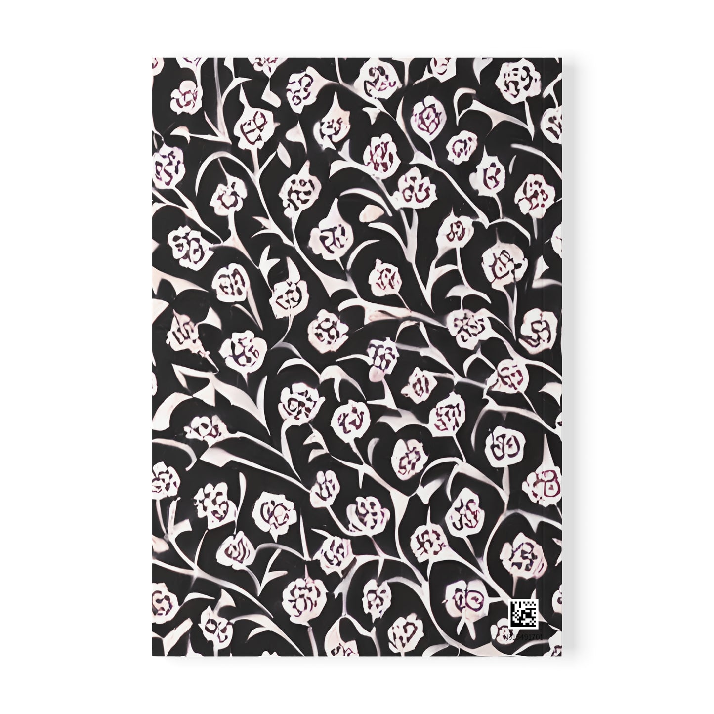 Abstract Black & White Floral Softcover Notebook A5