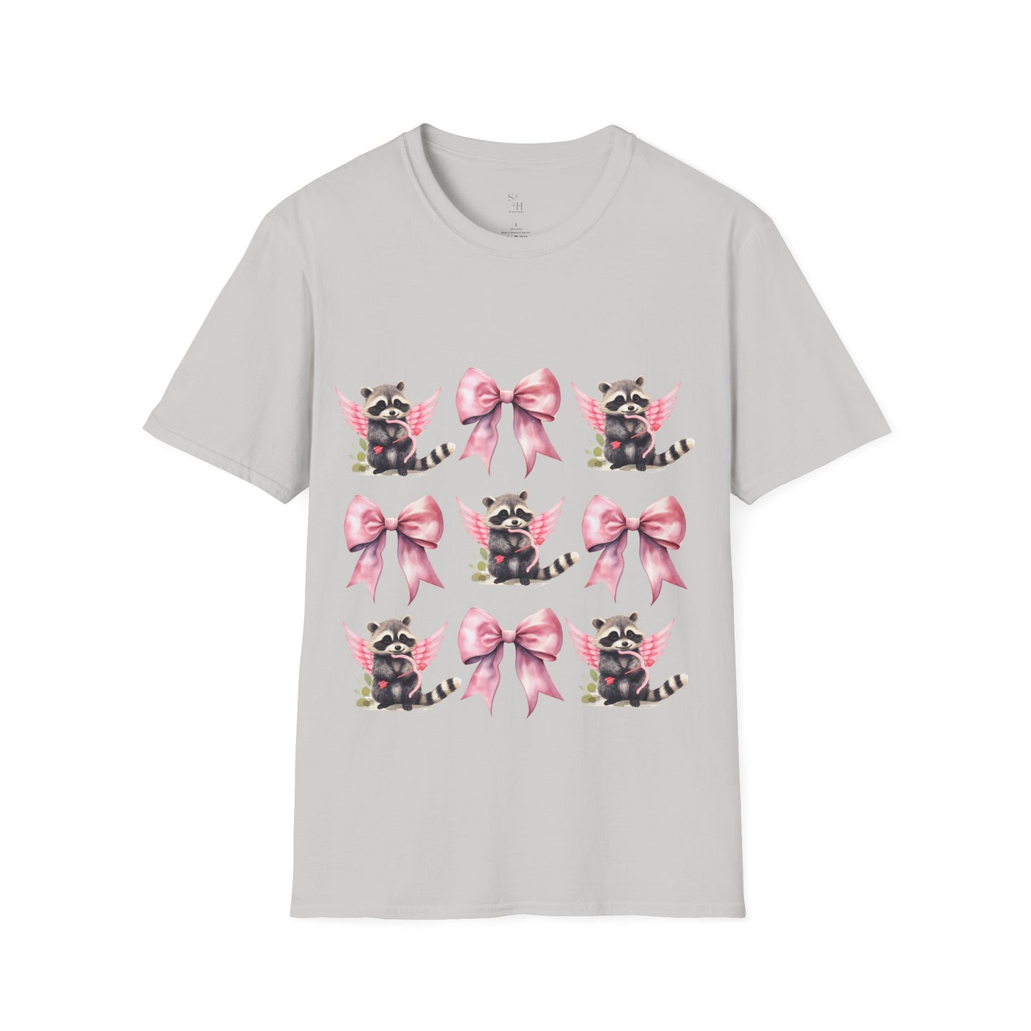 Raccoon Coquette Pink Bow T-Shirt