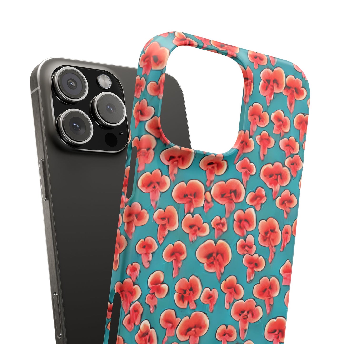 Coral & Teal Abstract Floral Snap Case