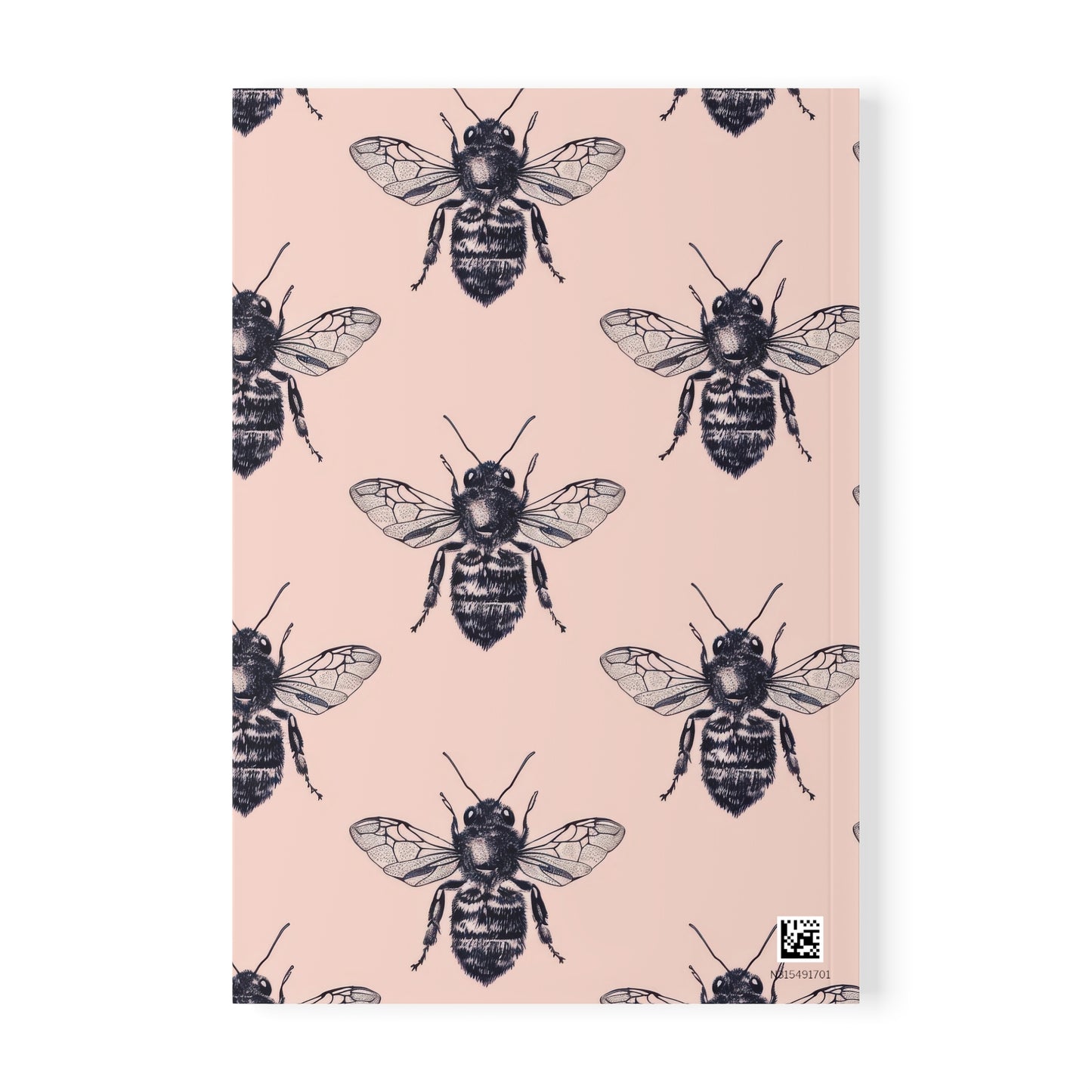 Pink Nectar Bee Pattern Softcover Notebook, A5
