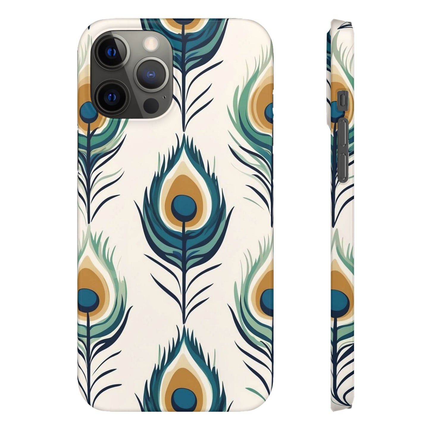 Peacock Feather Phone Snap Case