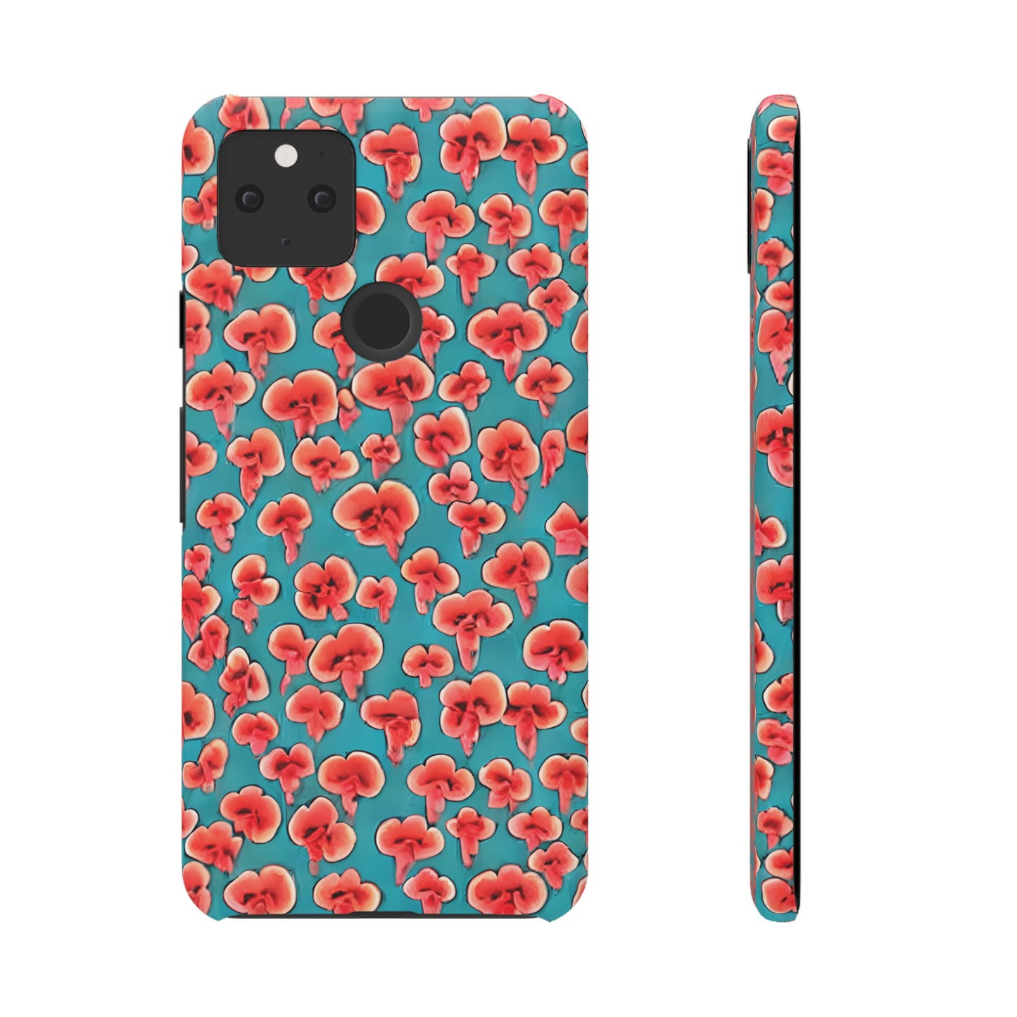 Coral & Teal Abstract Floral Snap Case