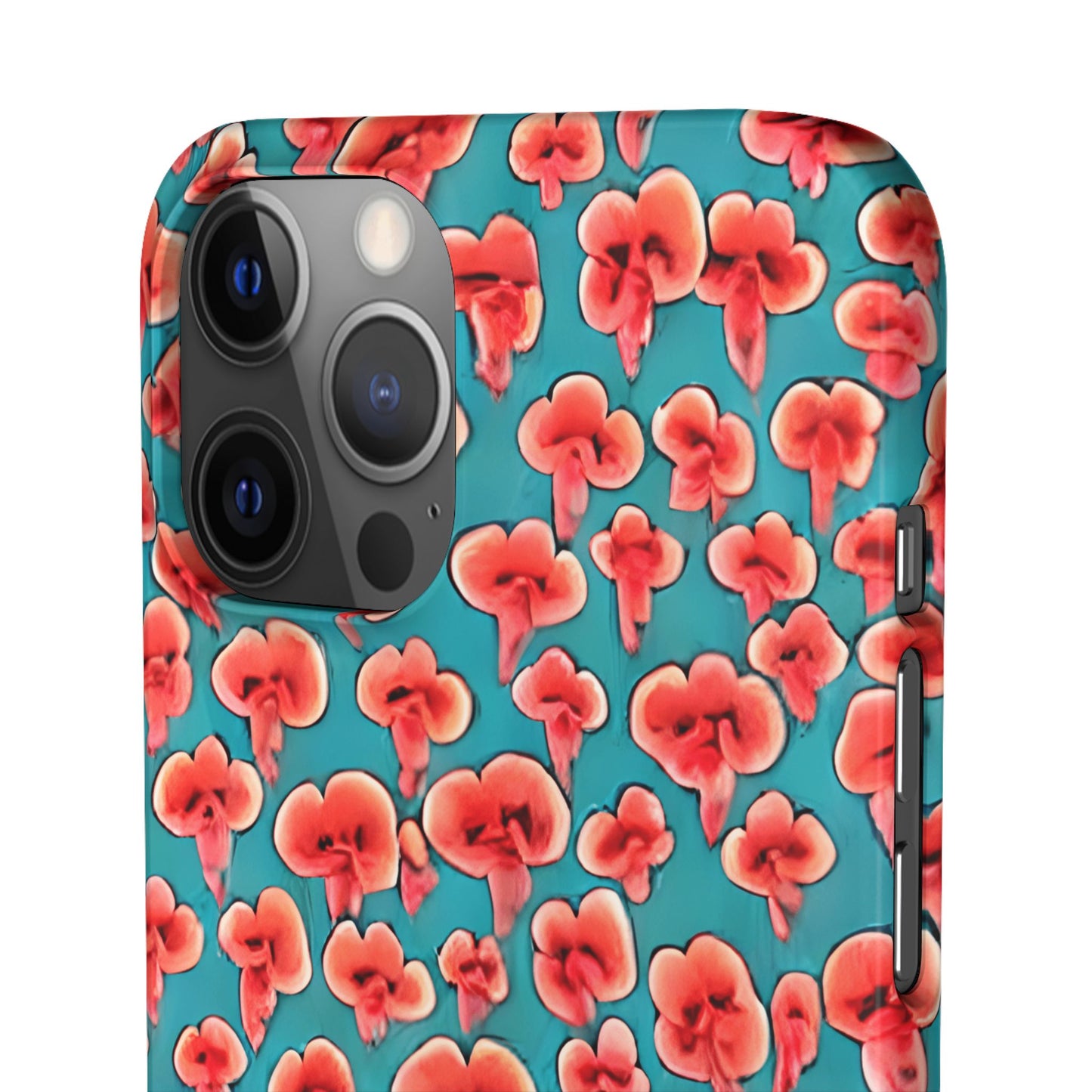 Coral & Teal Abstract Floral Snap Case