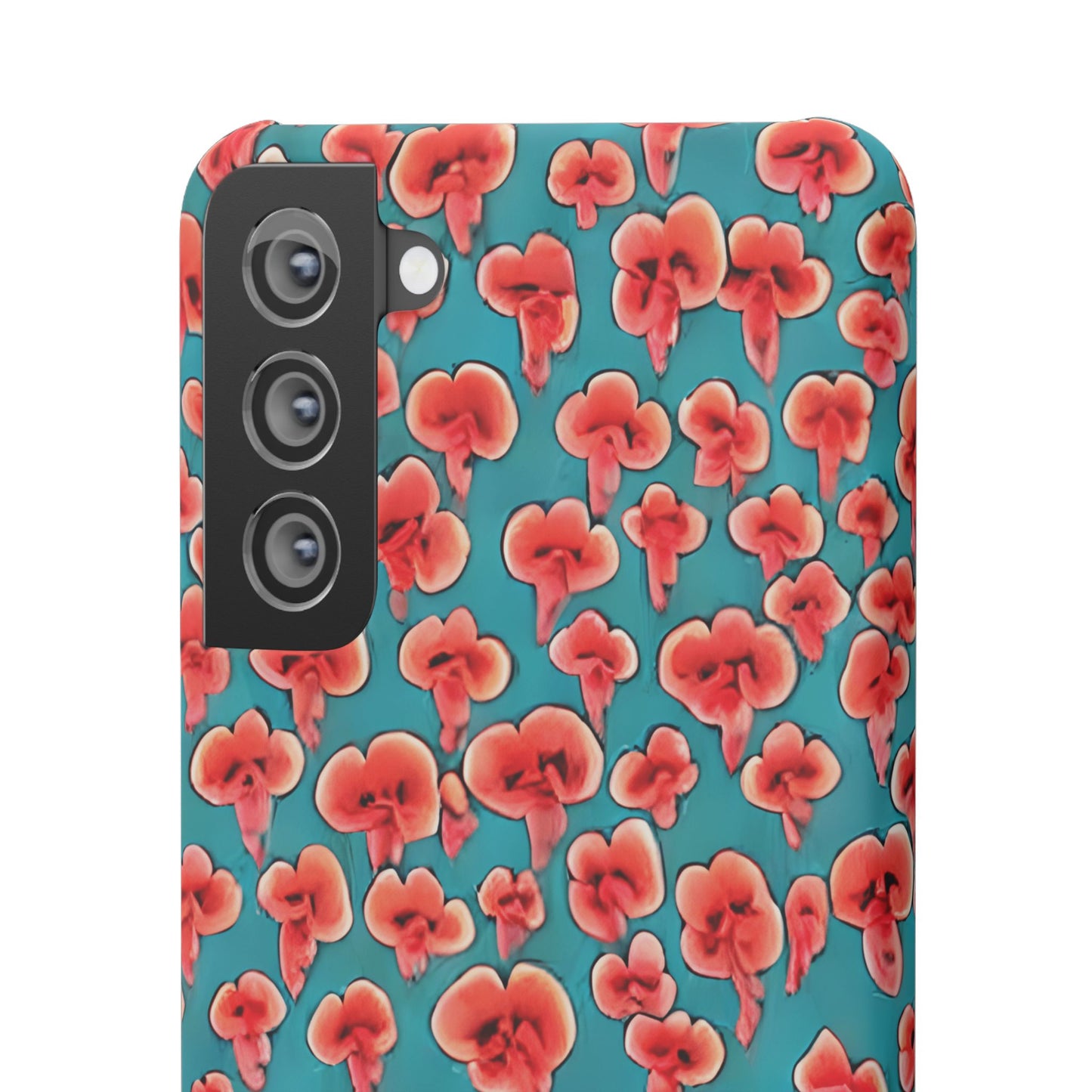Coral & Teal Abstract Floral Snap Case