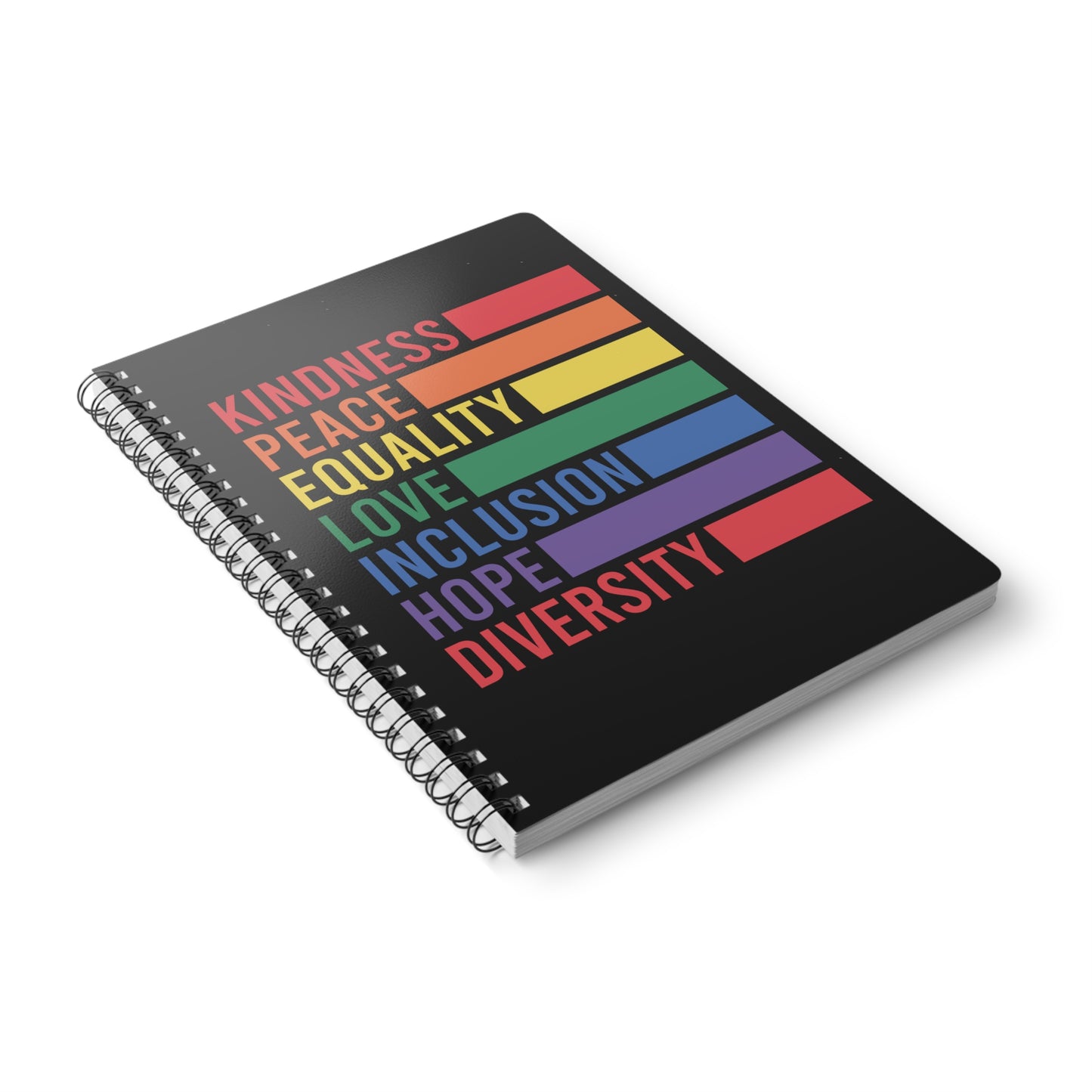 Inspirational Wirobound Notebook - Kindness, Peace, Equality, Love, Diversity Journal A5