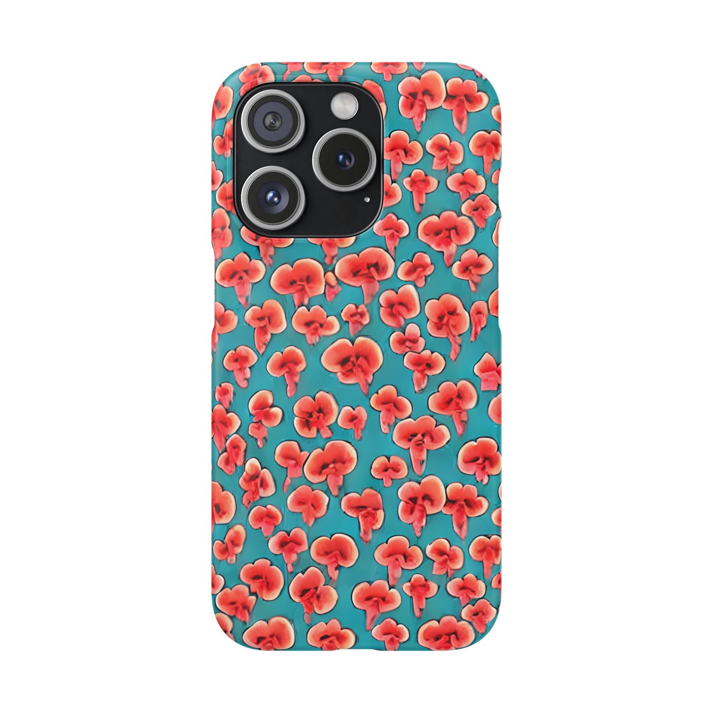 Coral & Teal Abstract Floral Snap Case