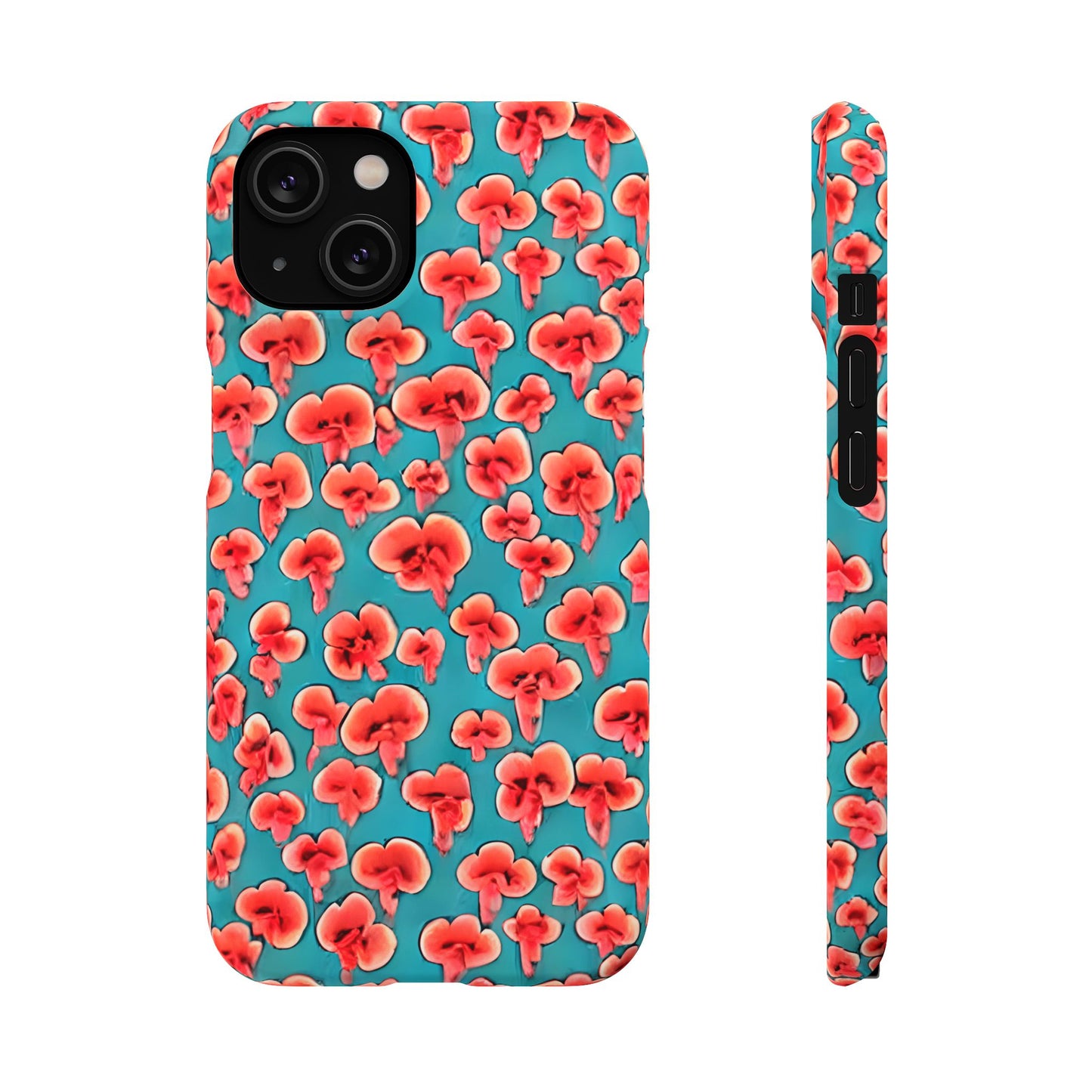 Coral & Teal Abstract Floral Snap Case