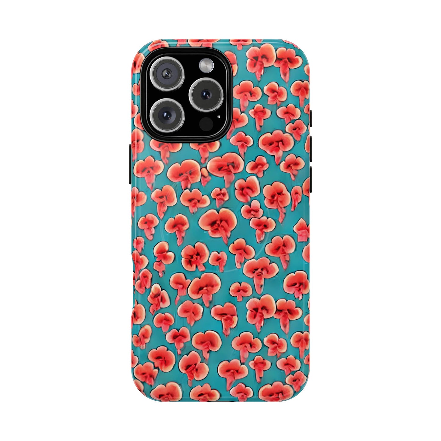 Coral & Teal Abstract Floral Tough Magnetic Case