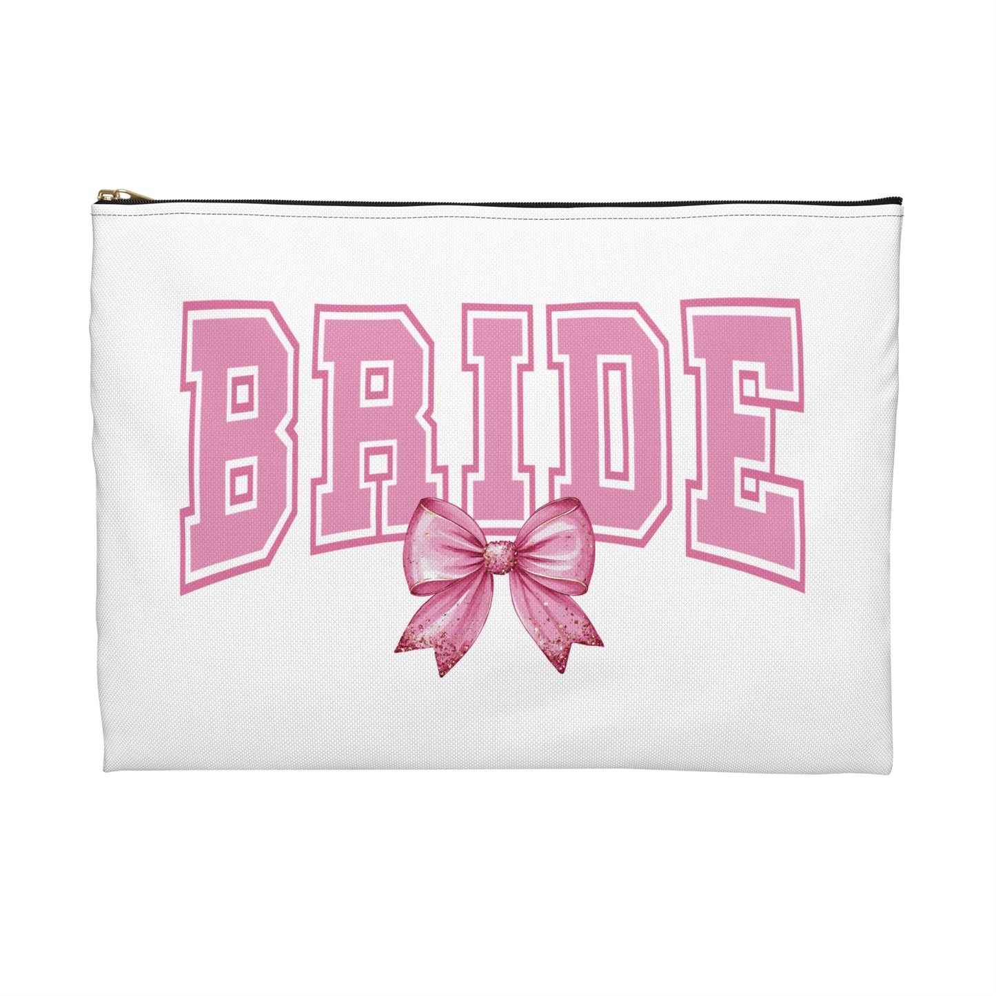 Bridal Accessory Pouch - Pink Hearts & Bride Design