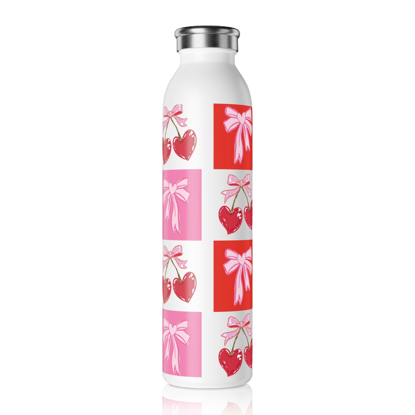 Sweet Pink Coquette Bow Slim Water Bottle