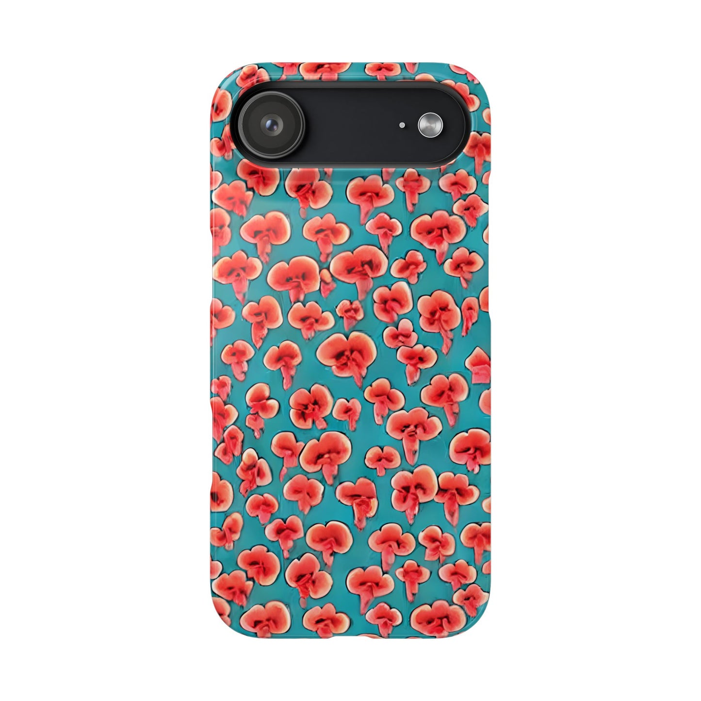 Coral & Teal Abstract Floral Snap Case