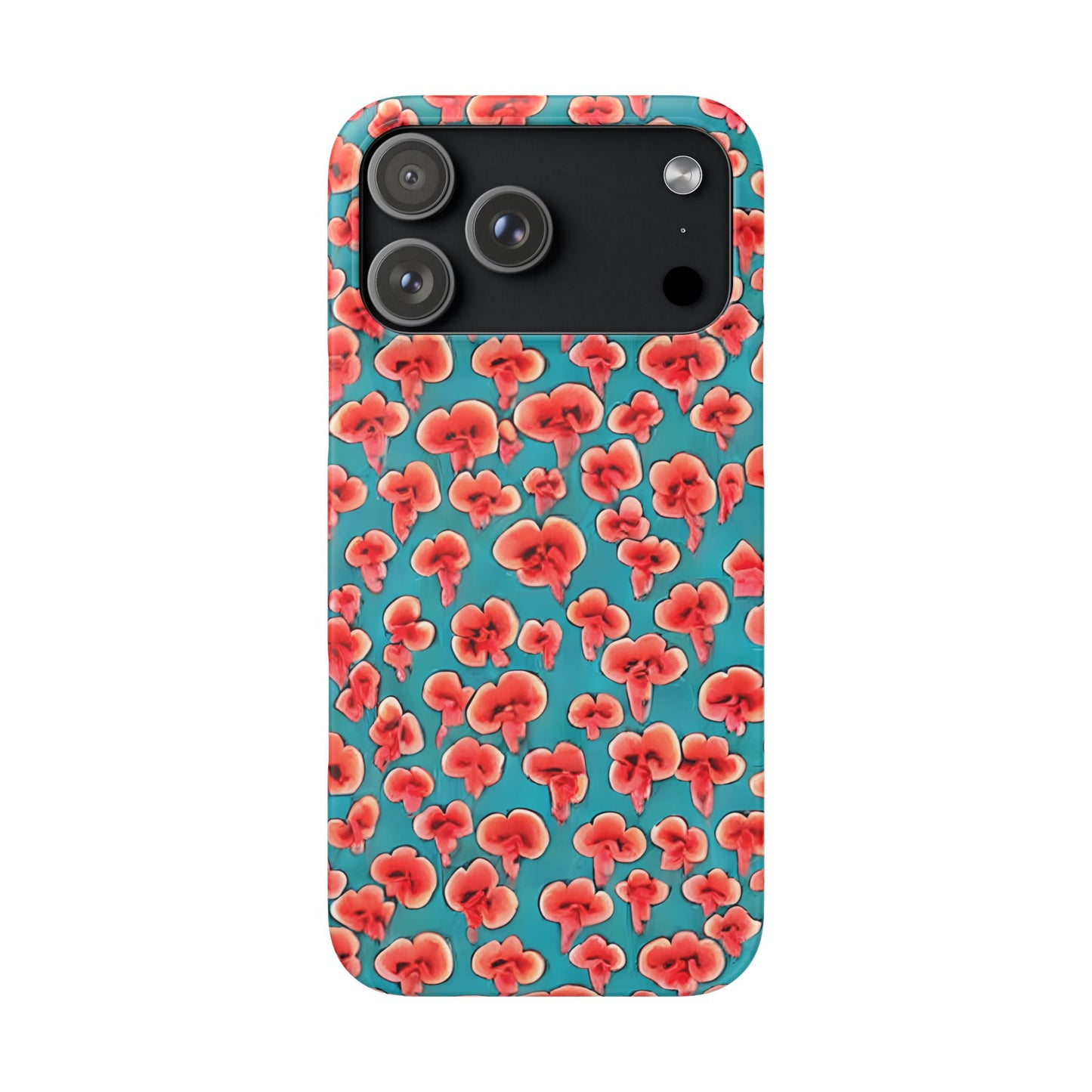 Coral & Teal Abstract Floral Snap Case