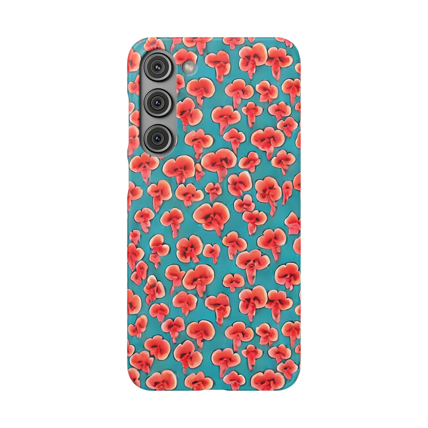 Coral & Teal Abstract Floral Snap Case