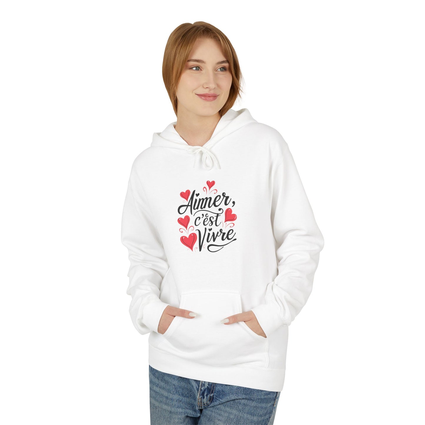 Aimer c'est Vivre (to love is to live) Unisex Softstyle Fleece Hoodie