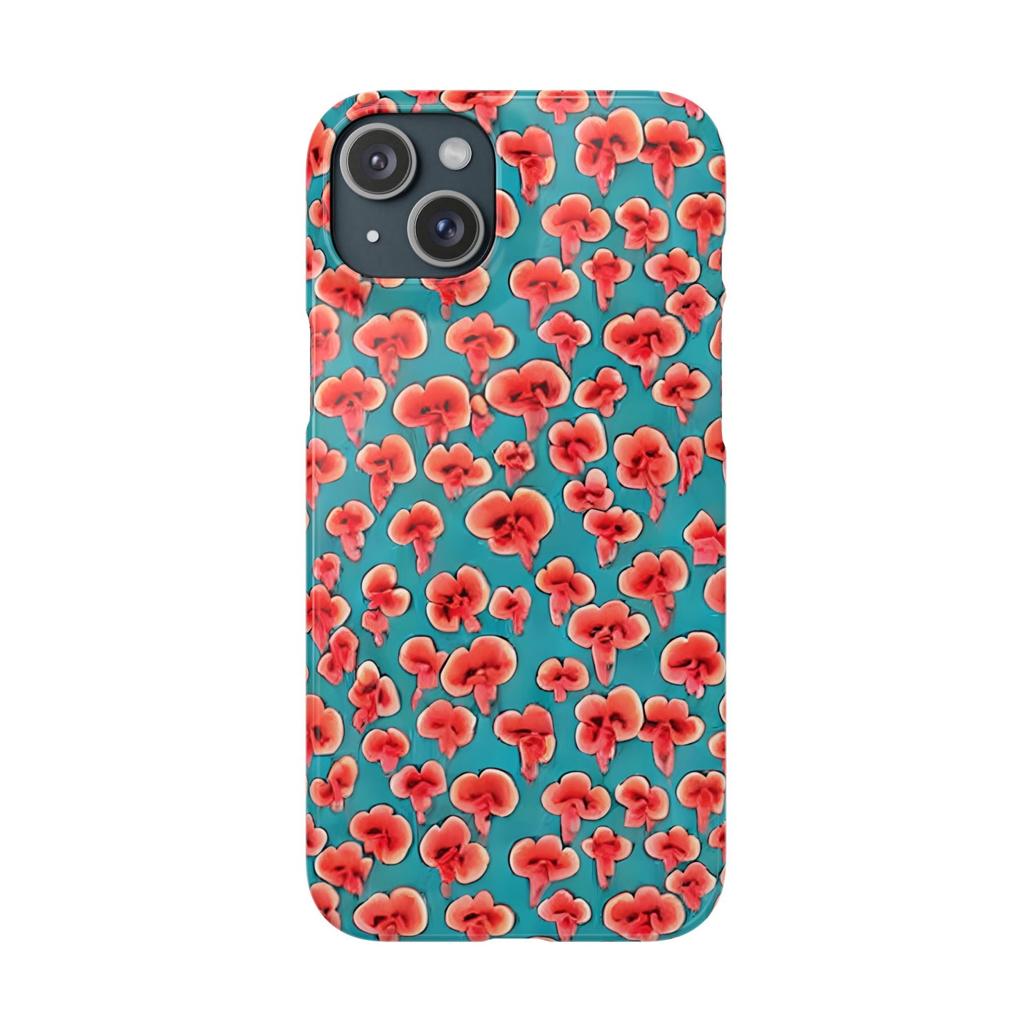 Coral & Teal Abstract Floral Snap Case