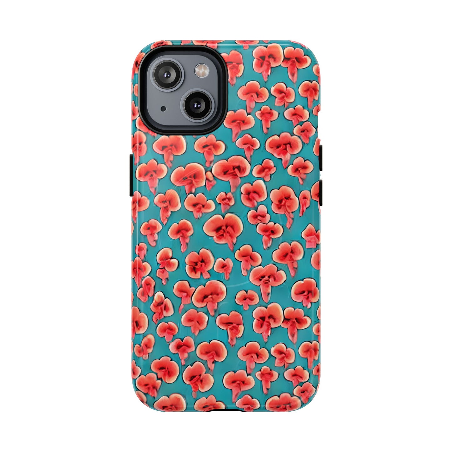 Coral & Teal Abstract Floral Tough Magnetic Case