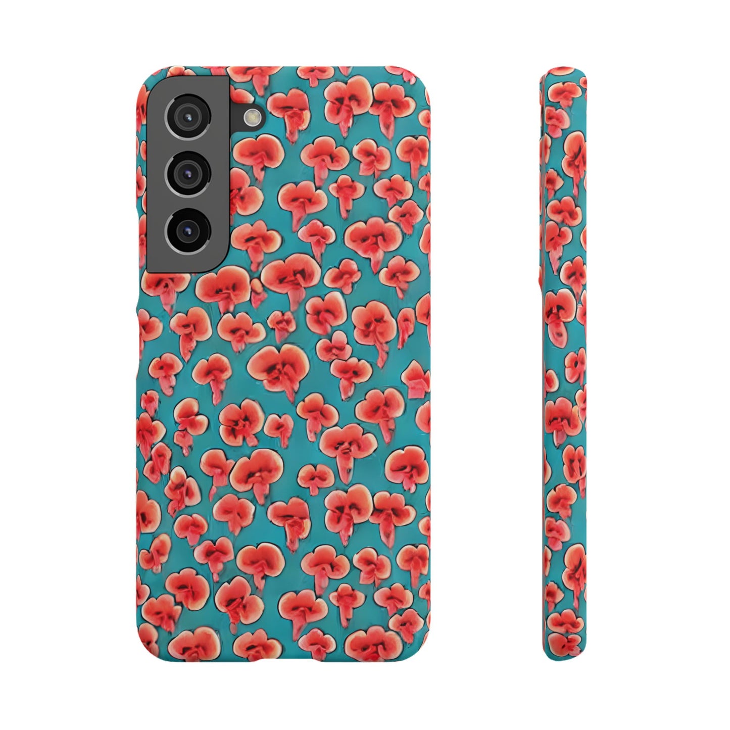 Coral & Teal Abstract Floral Snap Case