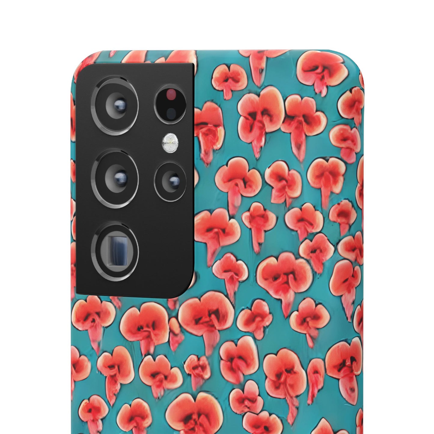 Coral & Teal Abstract Floral Snap Case