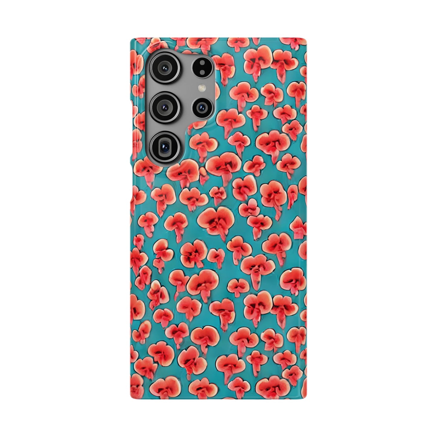 Coral & Teal Abstract Floral Snap Case