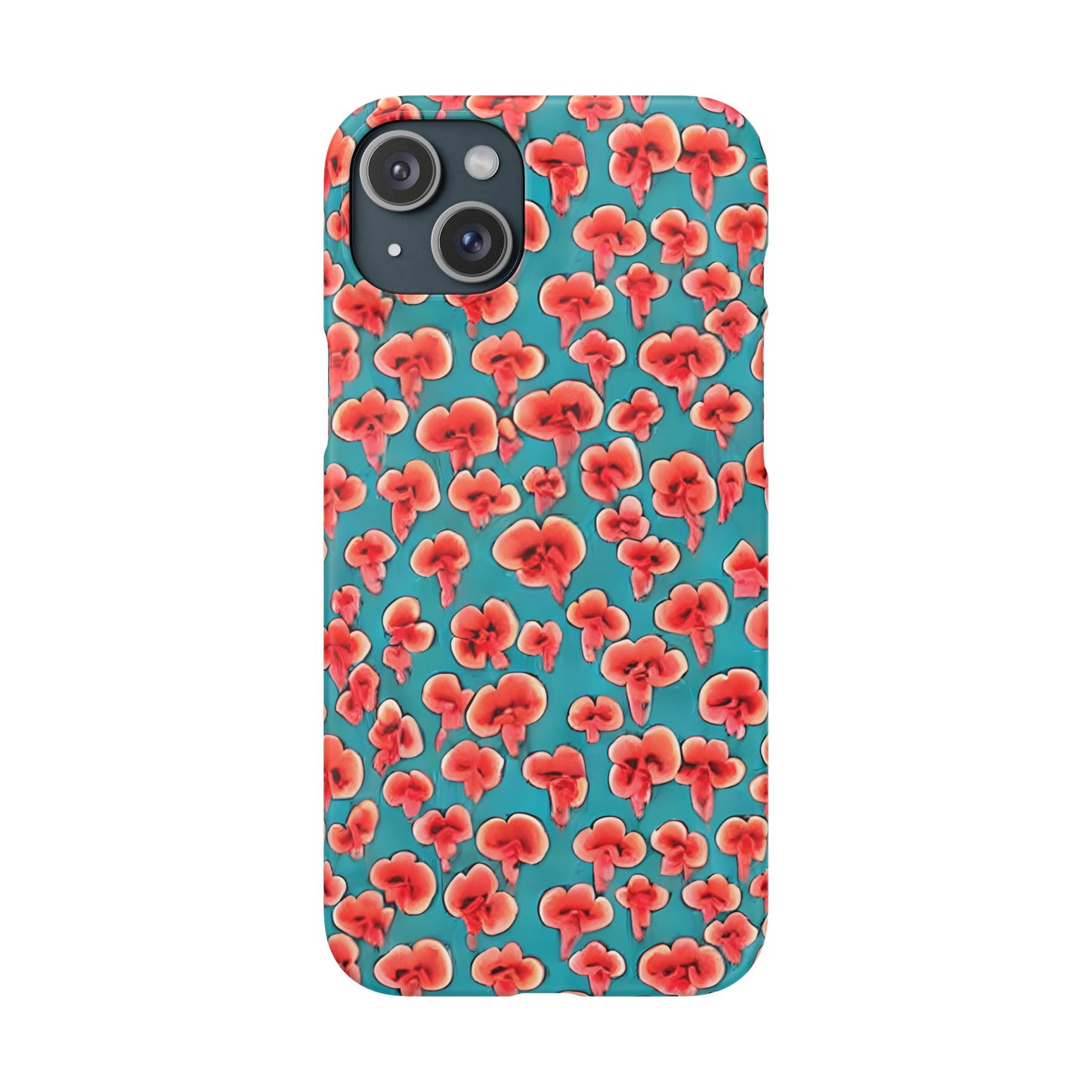 Coral & Teal Abstract Floral Snap Case