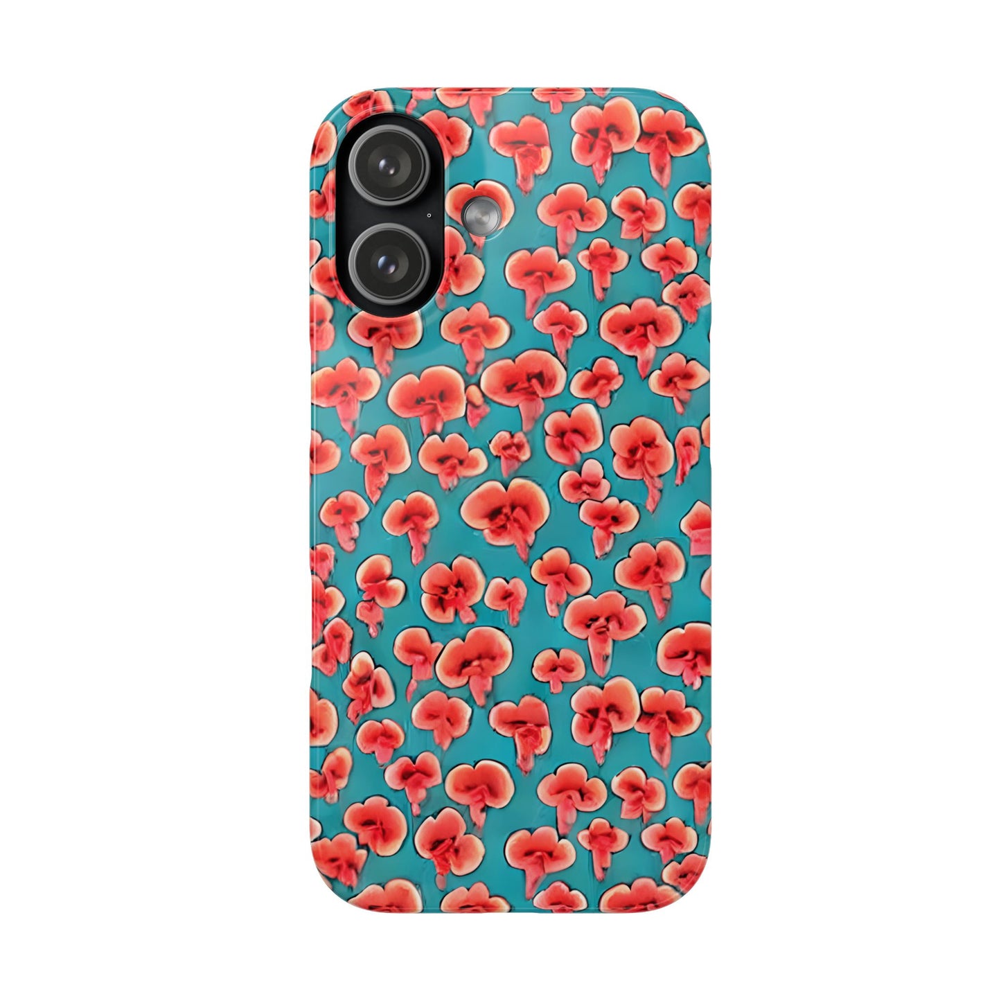 Coral & Teal Abstract Floral Snap Case