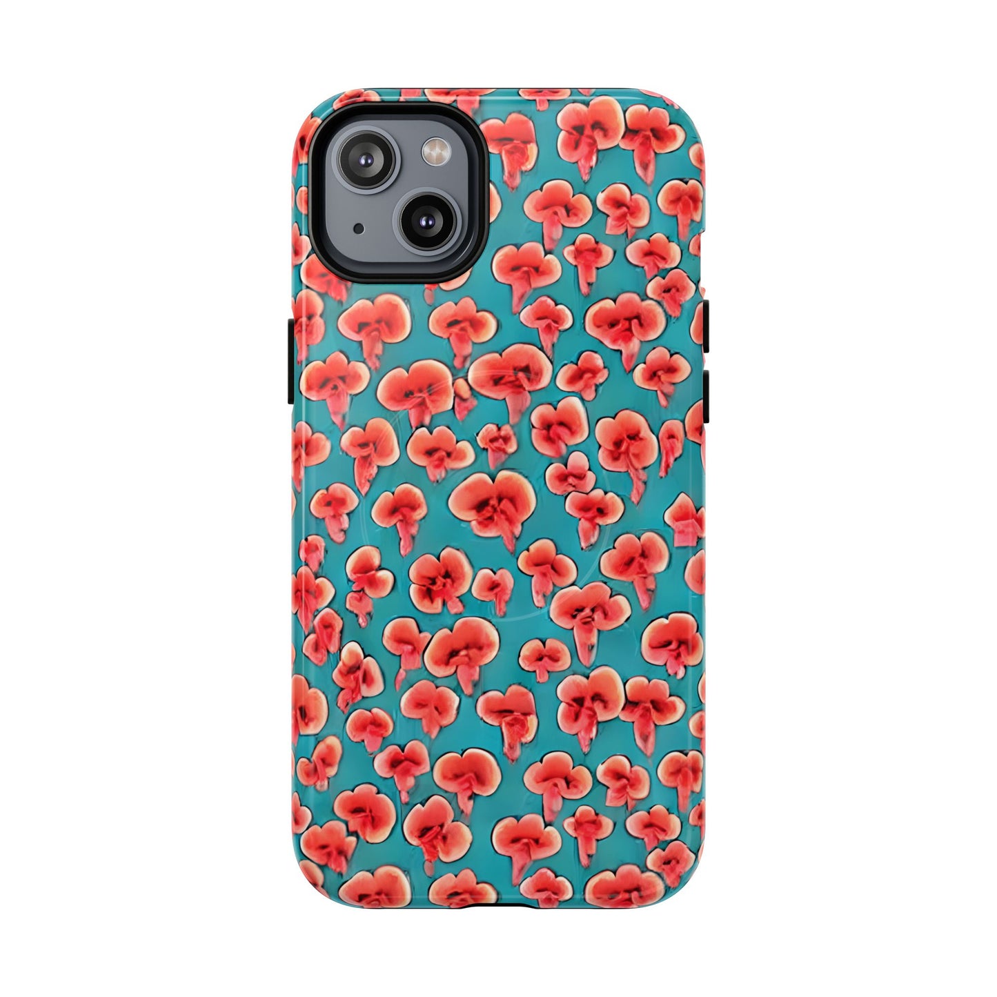 Coral & Teal Abstract Floral Tough Magnetic Case