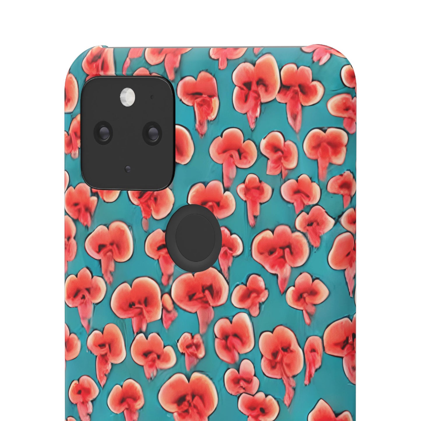 Coral & Teal Abstract Floral Snap Case