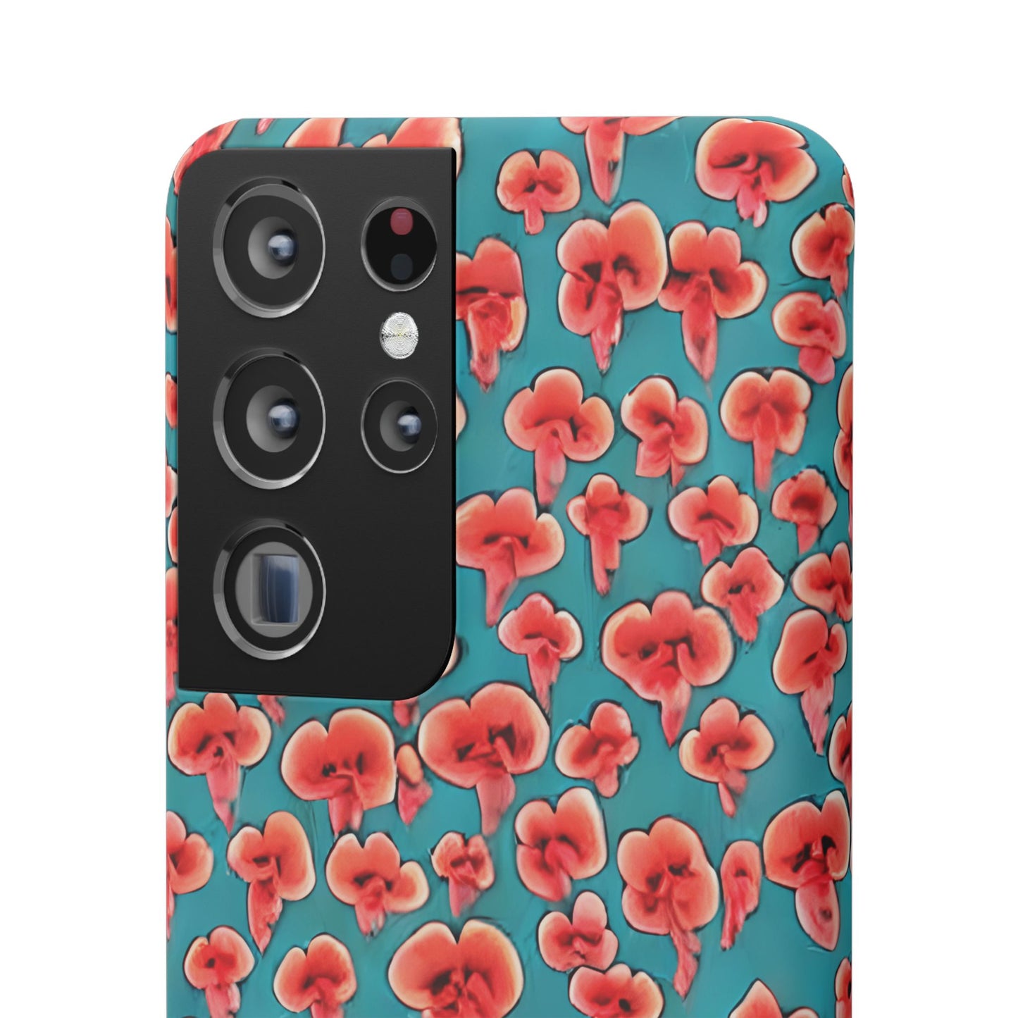 Coral & Teal Abstract Floral Snap Case