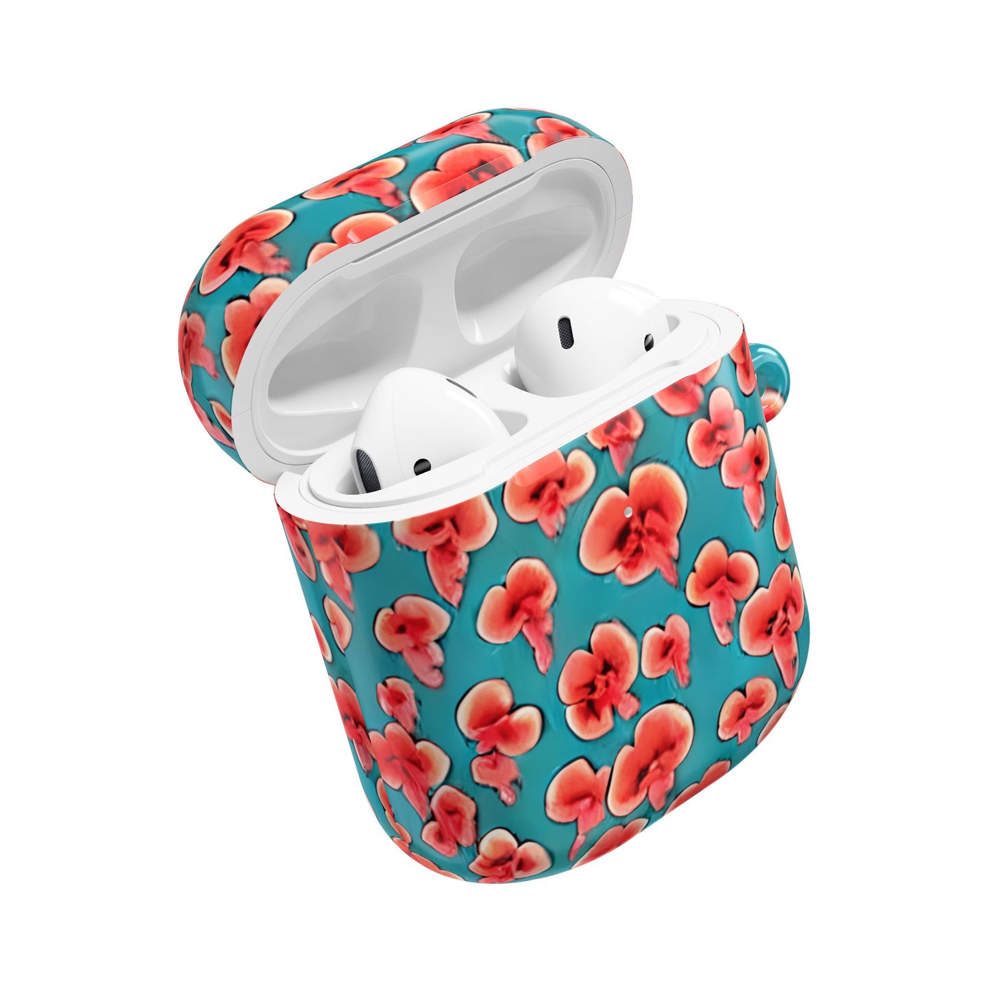Coral & Teal Abstract Floral AirPod Case